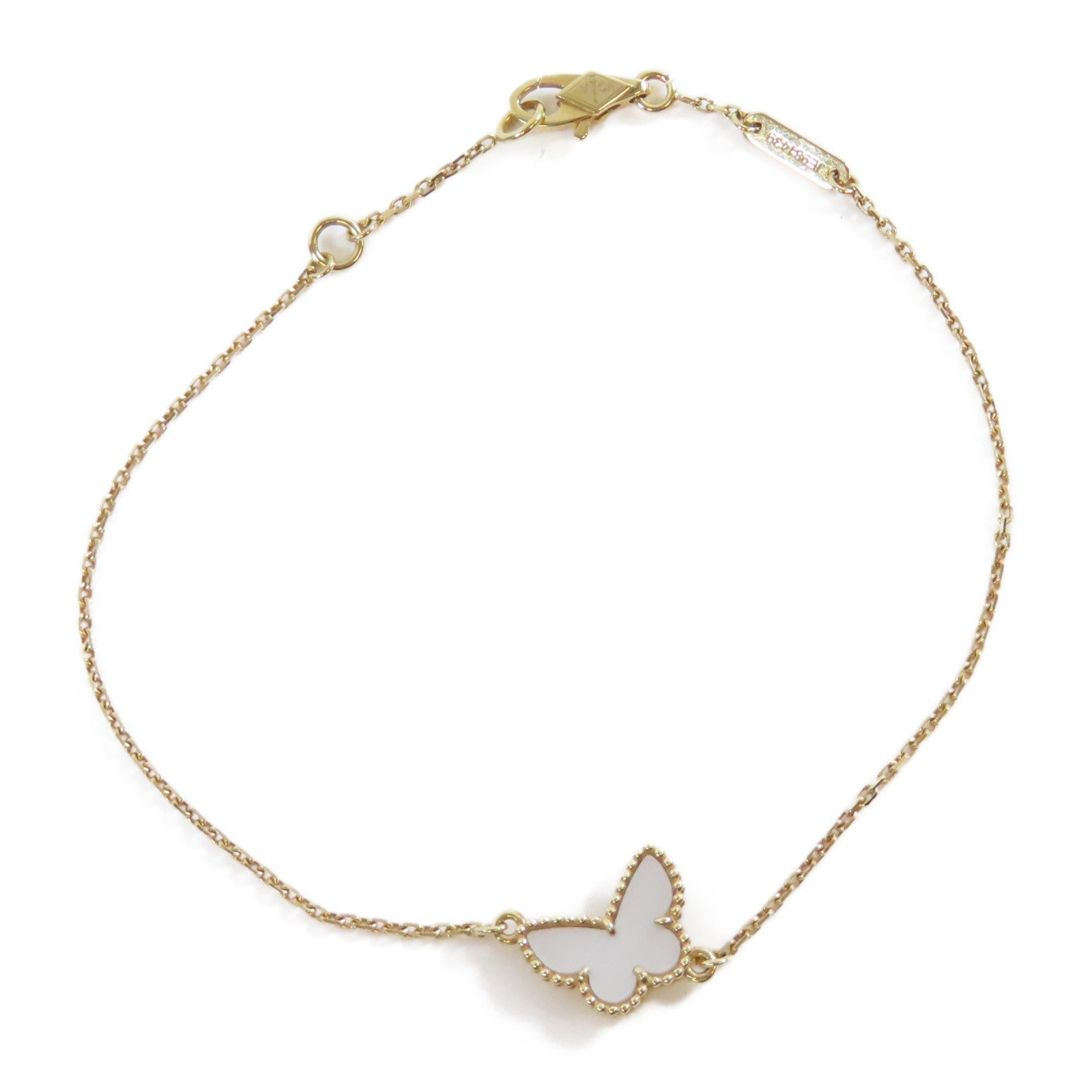 Van Cleef & Arpels 18K黃金Butterfly Bracelet手鏈金色/白色