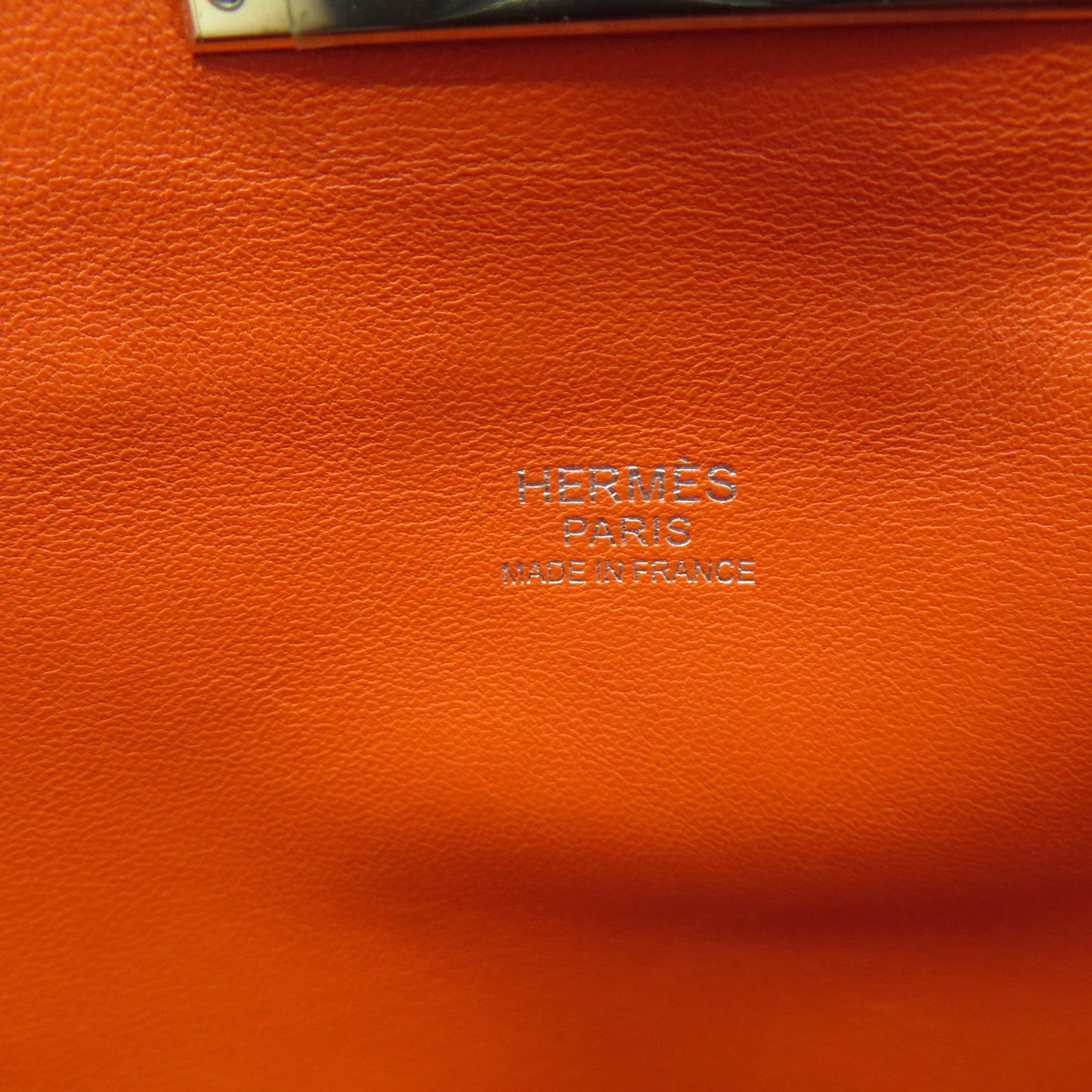 HERMES Evercolour皮革Toolbox 26 2way Shoulder Bag银扣手挽肩背两用袋Orange橙色