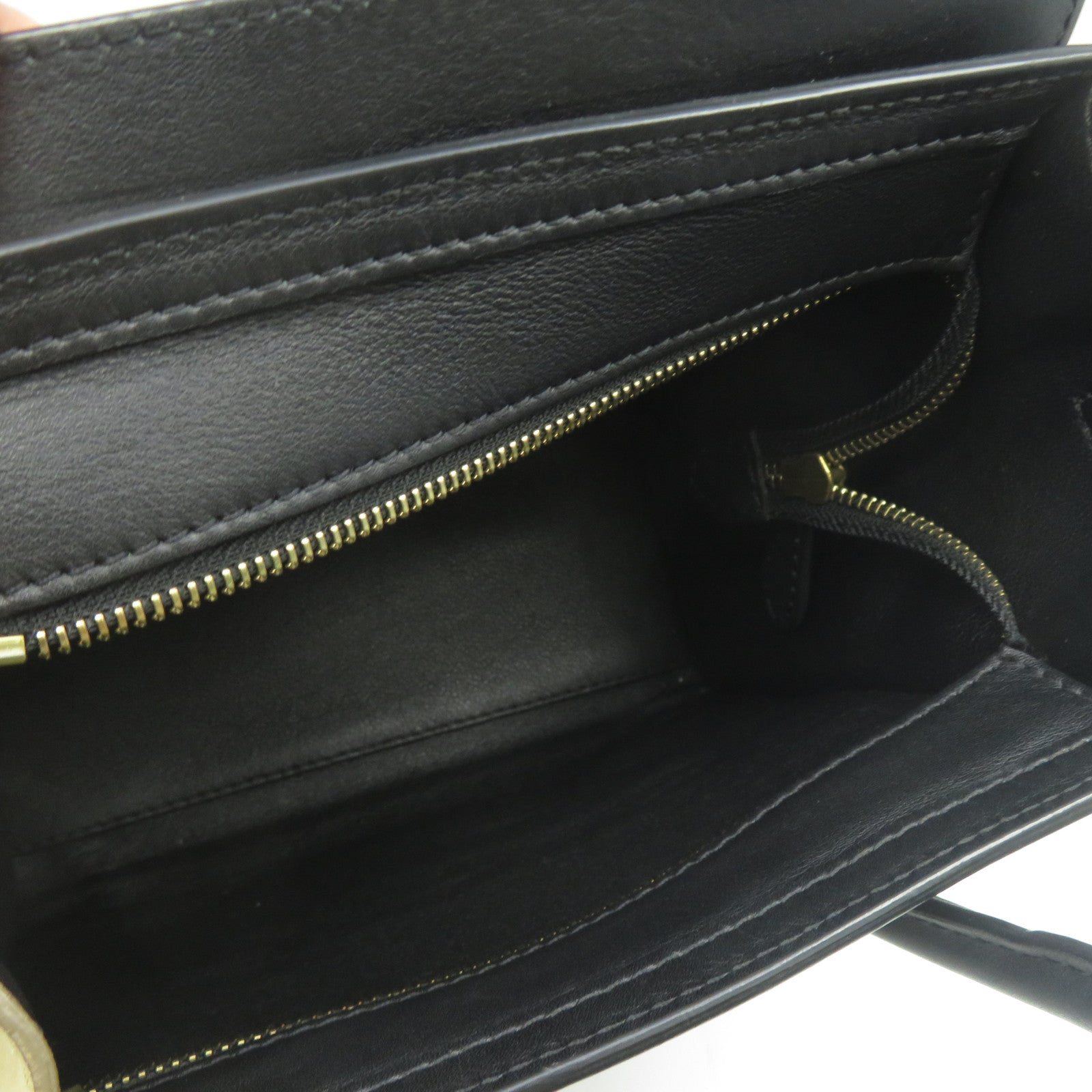 CELINE 牛皮皮革Nano Luggage金扣手挽肩背兩用袋紅色/黑色/米色