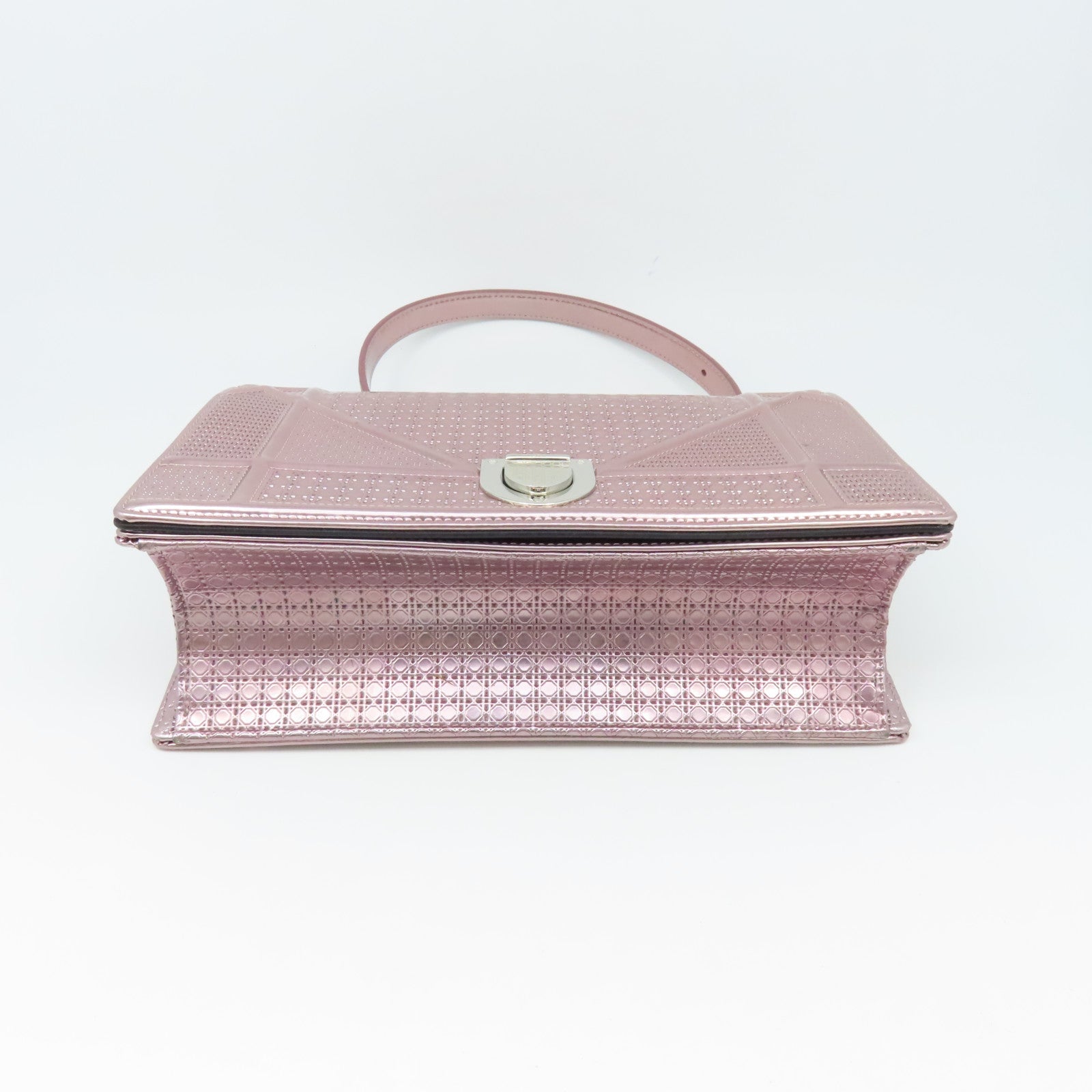 Dior Patent Leather Diorama Silver Buckle Chain Shoulder Bag Pink