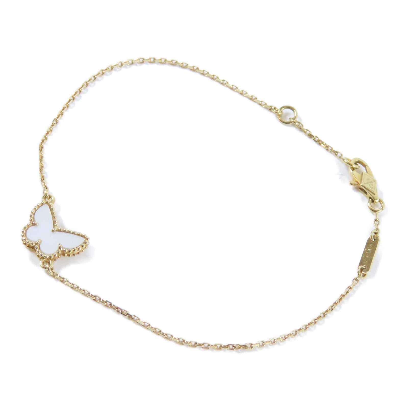 Van Cleef & Arpels 18K黃金Butterfly Bracelet手鏈金色/白色