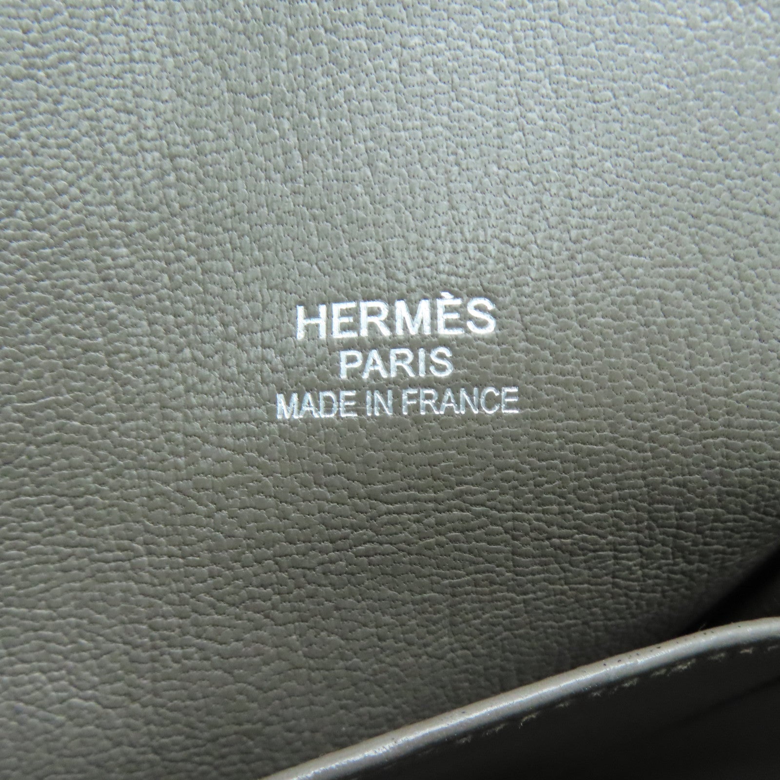 HERMES Clemence皮革Jypsiese 34银扣肩背袋Etain/灰色