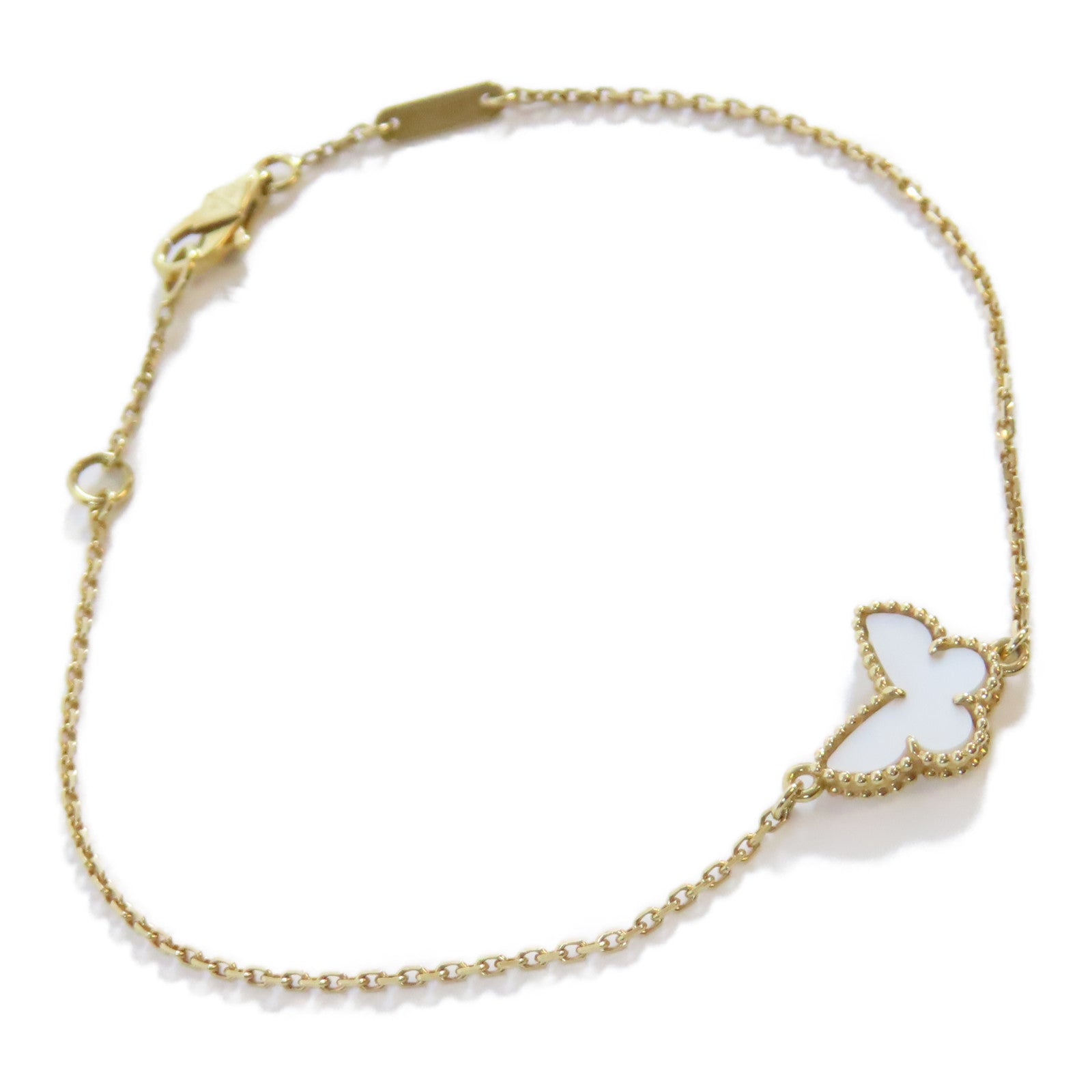 Van Cleef & Arpels 18K黃金Butterfly Bracelet手鏈金色/白色