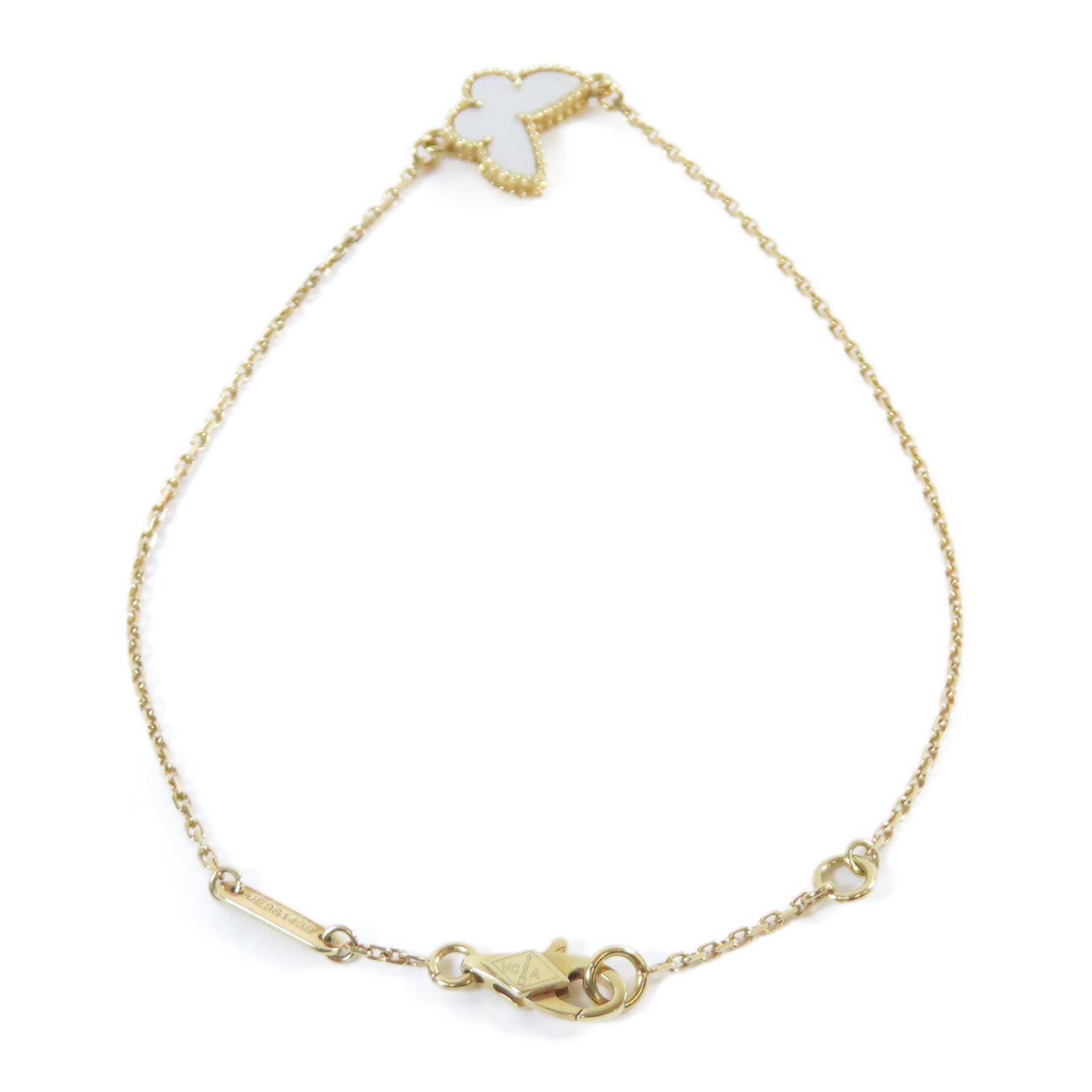 Van Cleef & Arpels 18K黃金Butterfly Bracelet手鏈金色/白色