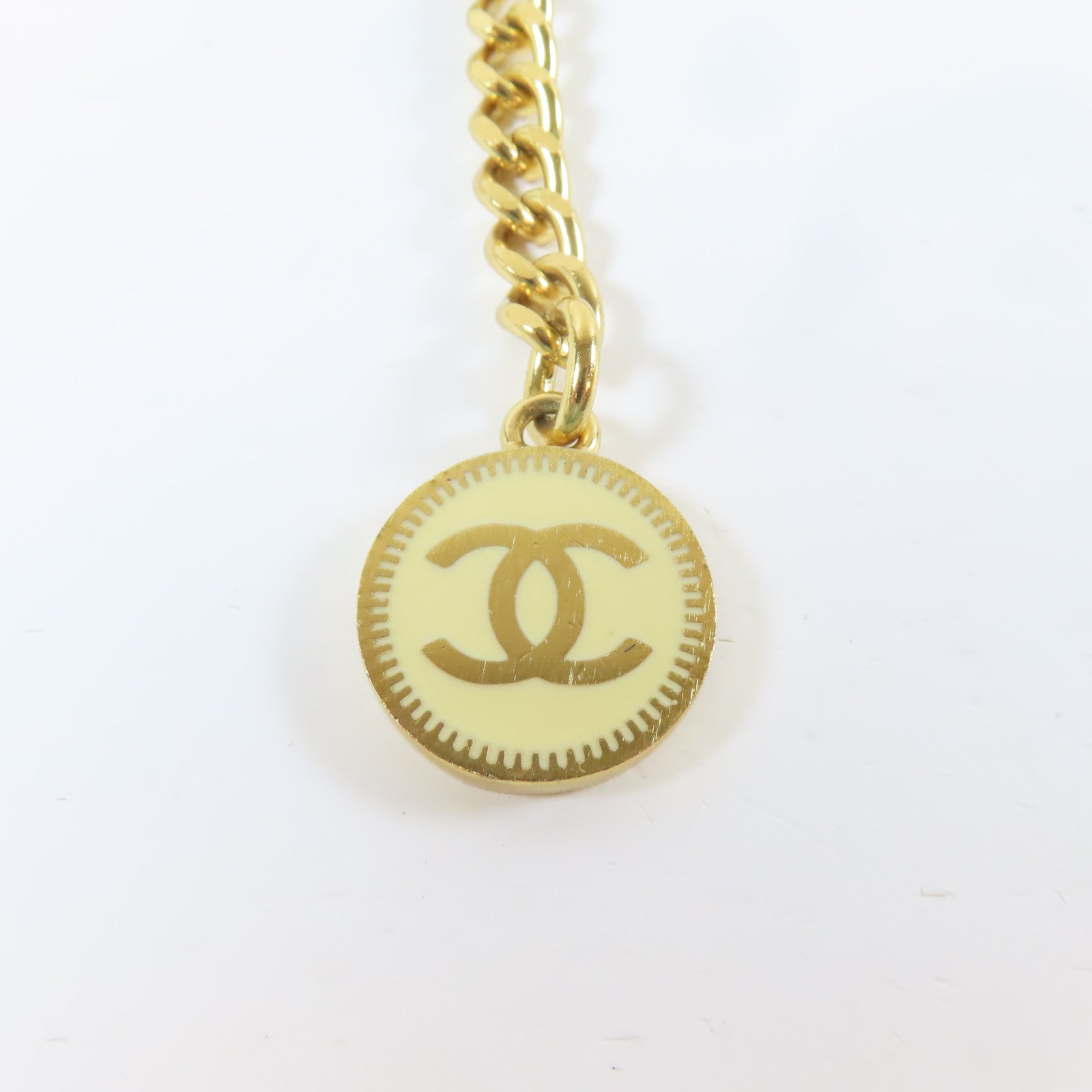 CHANEL 金屬Chain Belt腰帶金色/米色