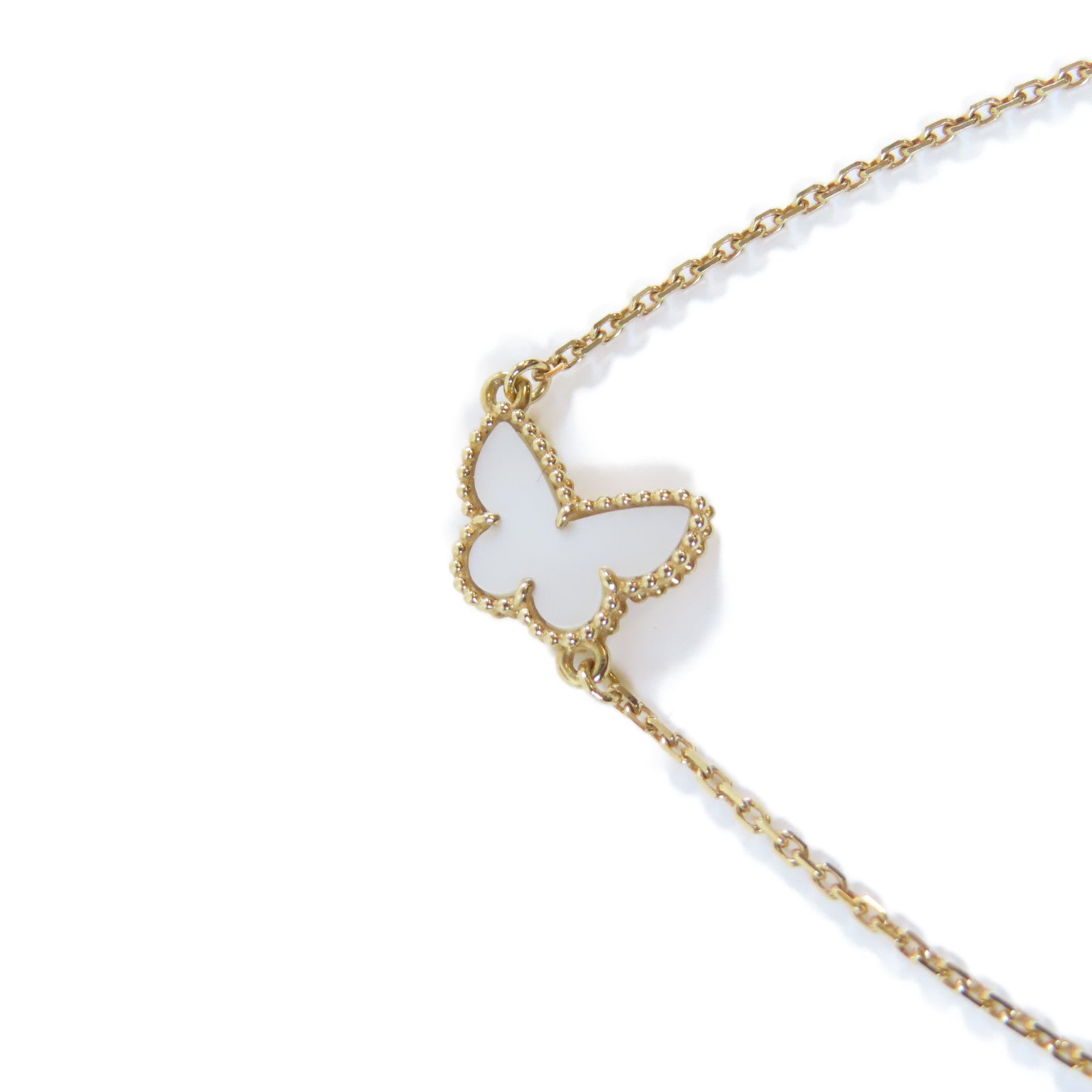 Van Cleef & Arpels 18K黃金Butterfly Bracelet手鏈金色/白色