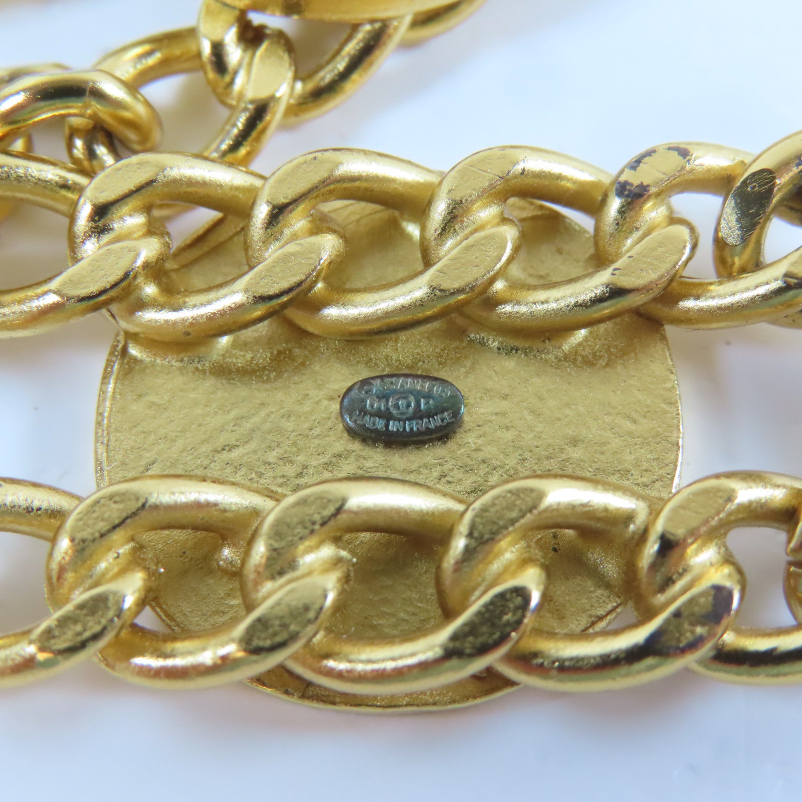 CHANEL 金屬Chain Belt腰帶金色/米色