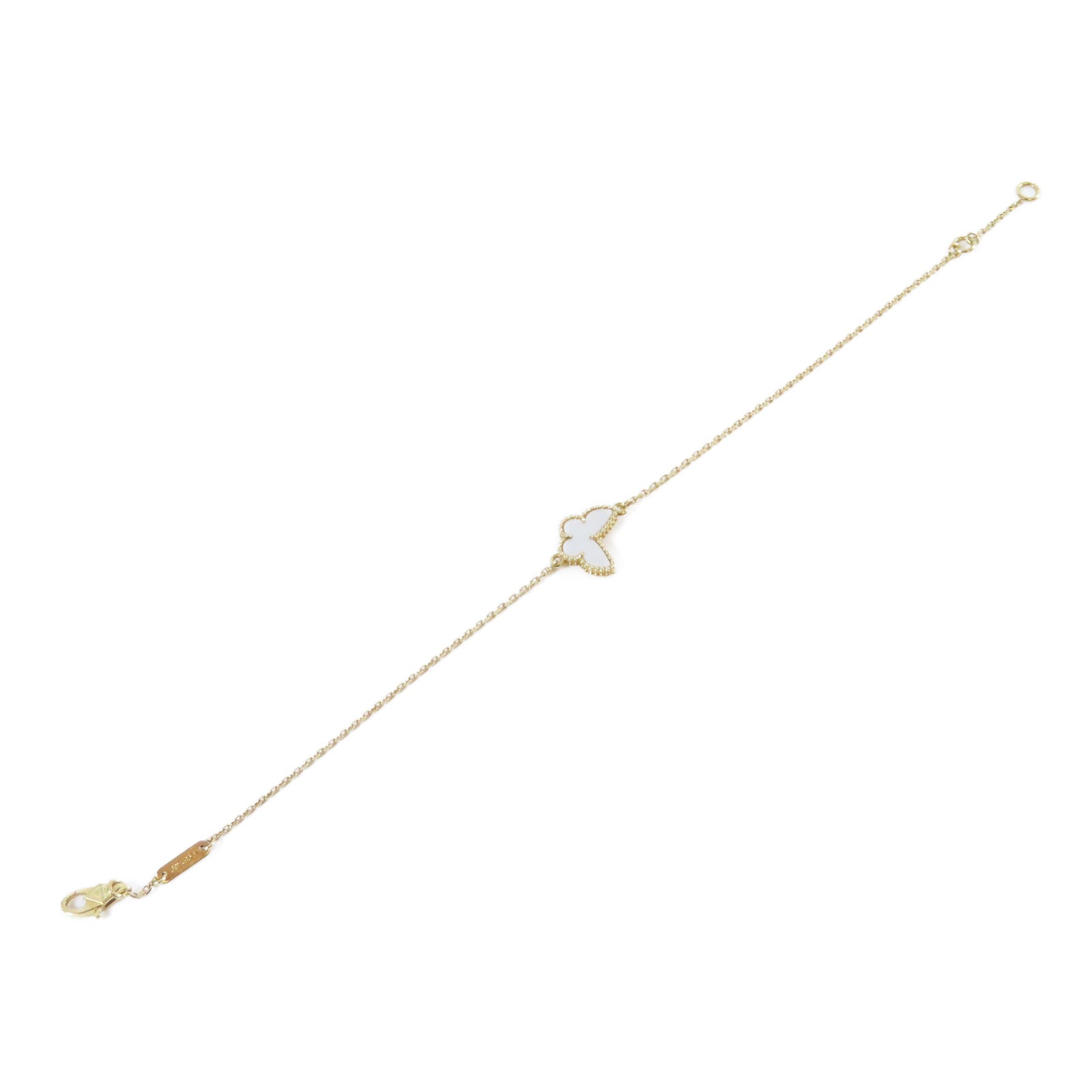 Van Cleef & Arpels 18K黃金Butterfly Bracelet手鏈金色/白色