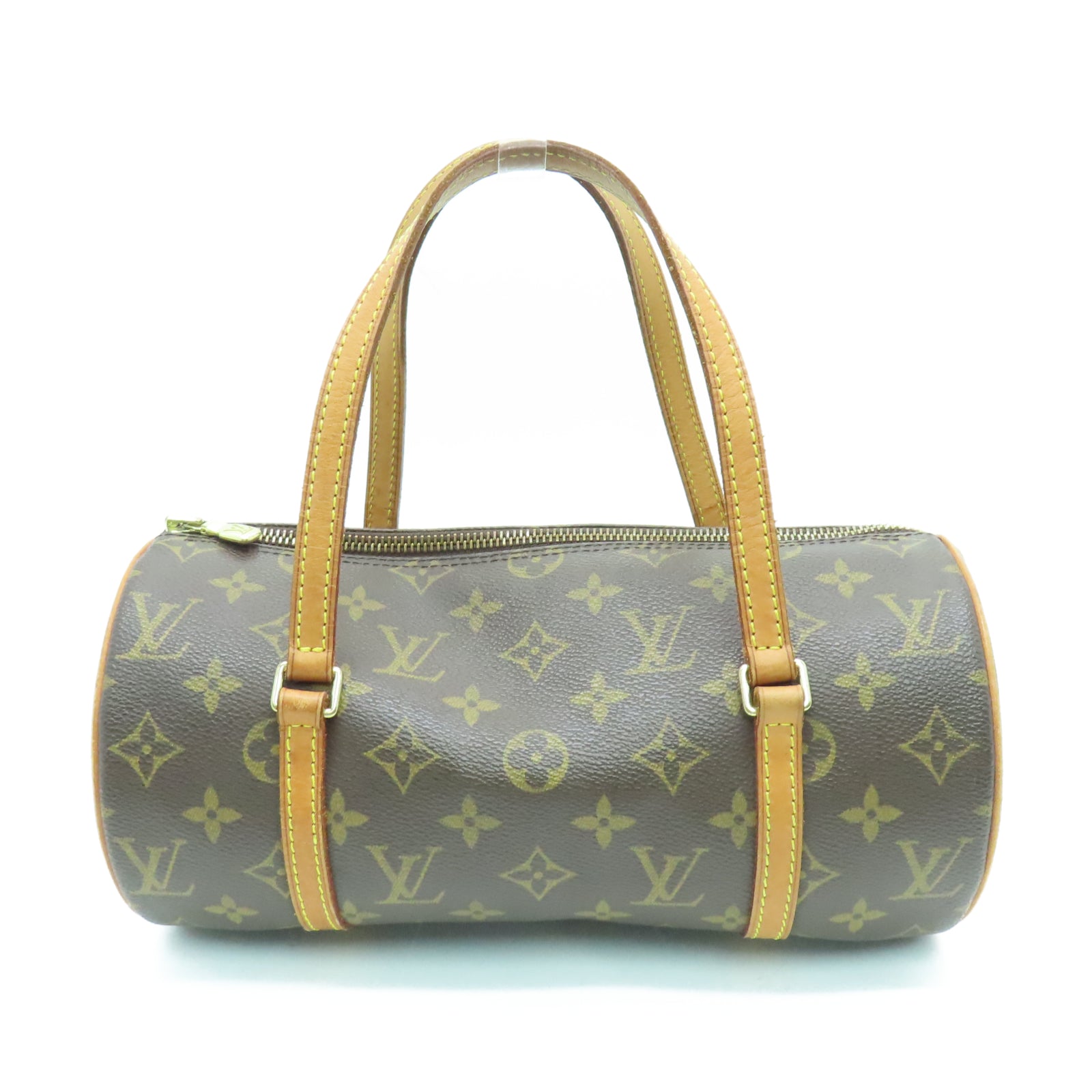 LOUIS VUITTON Monogram Papillon PM金扣肩背袋棕色
