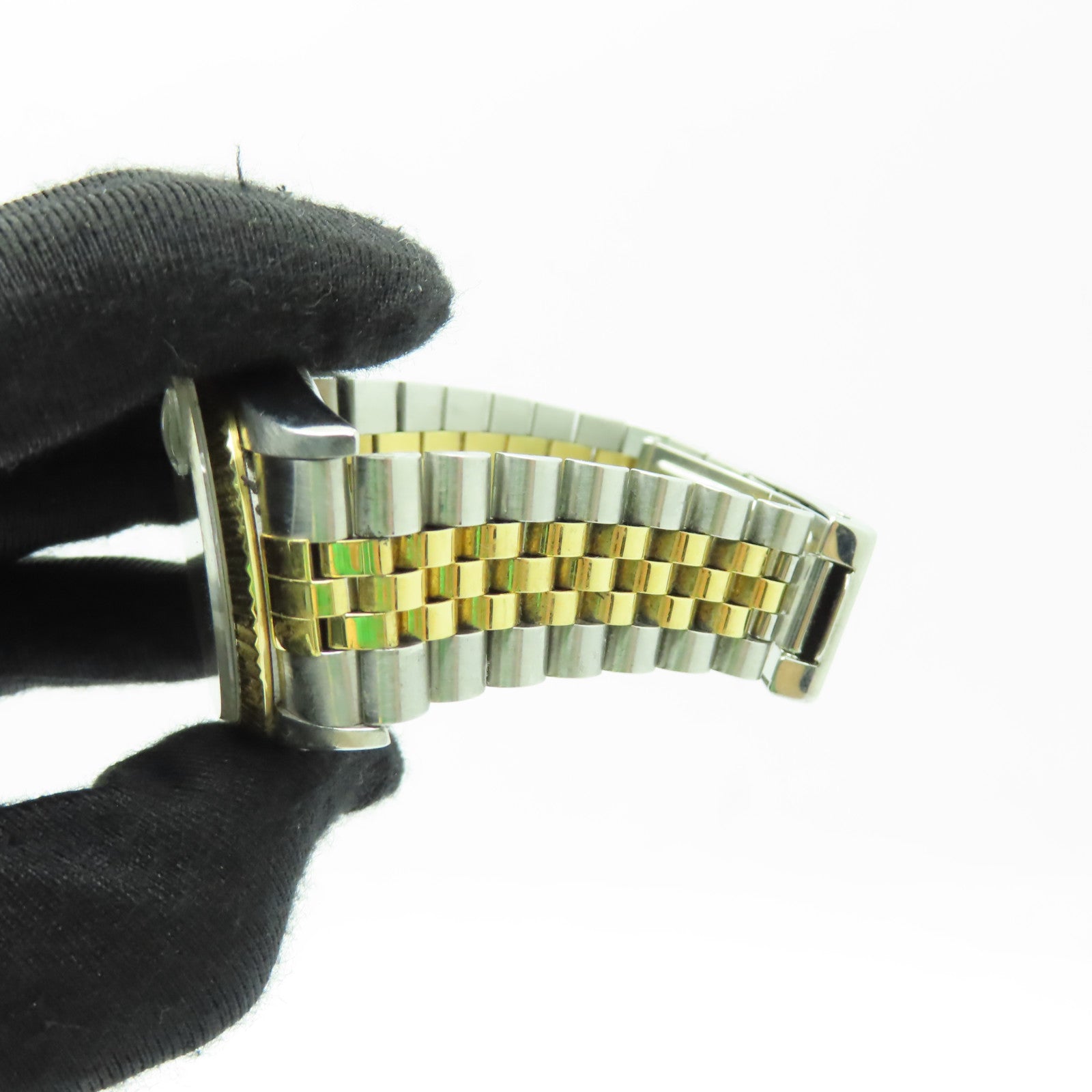 ROLEX Datejust 18K黄金/不鏽鋼鑽石手錶自動機芯黒色