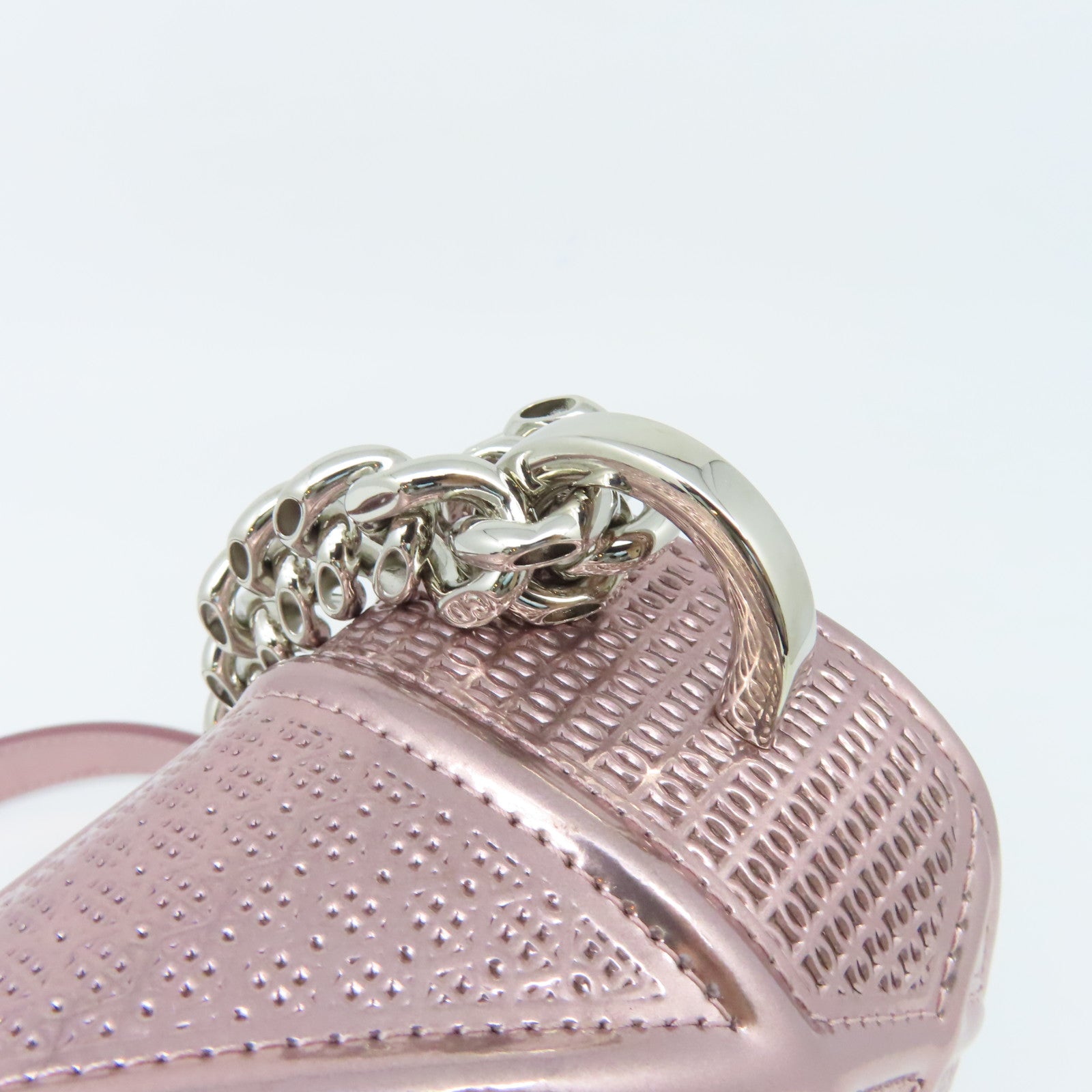 Dior Patent Leather Diorama Silver Buckle Chain Shoulder Bag Pink