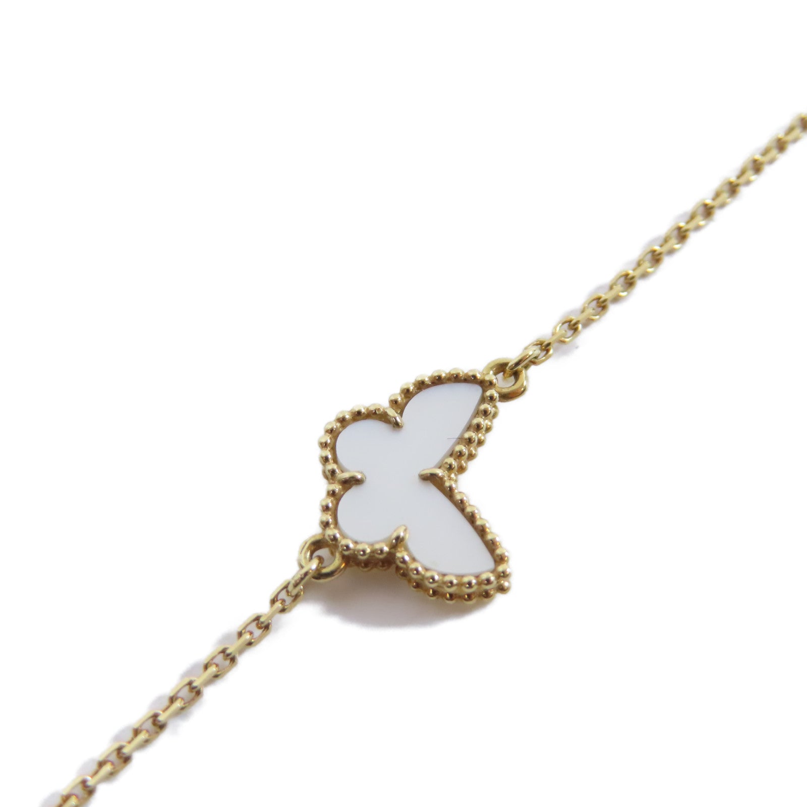 Van Cleef & Arpels 18K黃金Butterfly Bracelet手鏈金色/白色