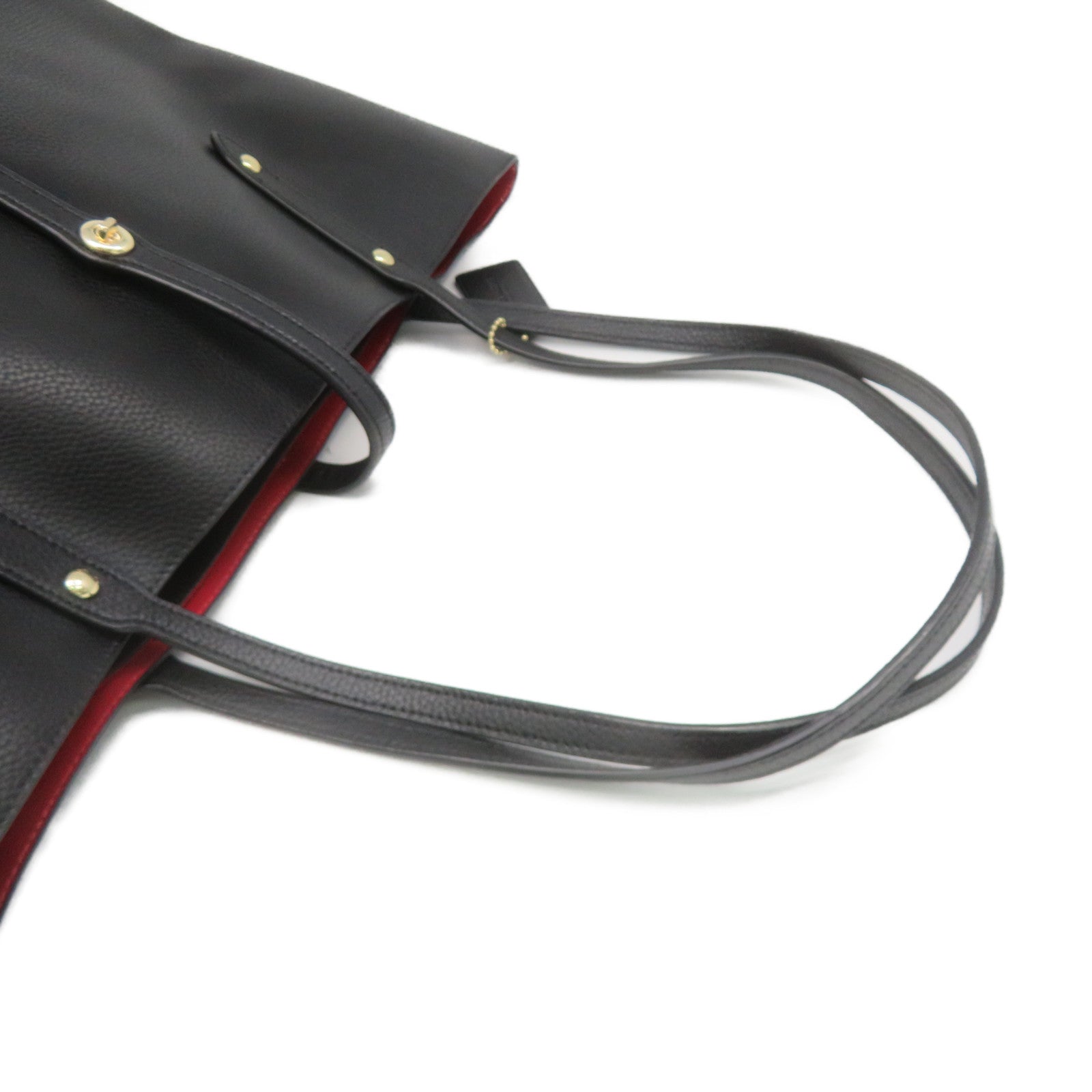 COACH Leather Shoulder Bag Black/Red