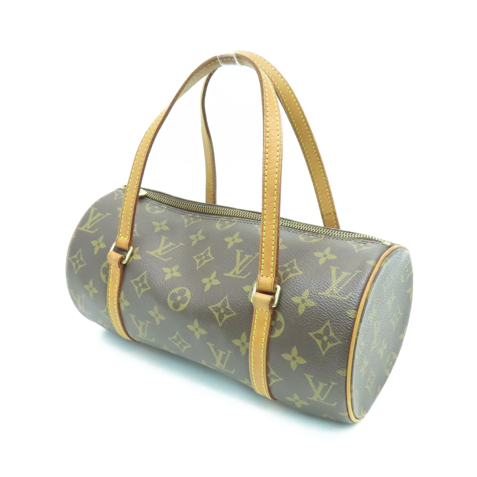 LOUIS VUITTON Monogram Papillon PM金扣肩背袋棕色