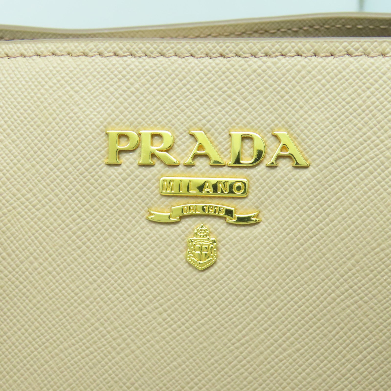 PRADA Saffiano皮革2 Way Shoulder金扣手挽肩背兩用袋粉紅色