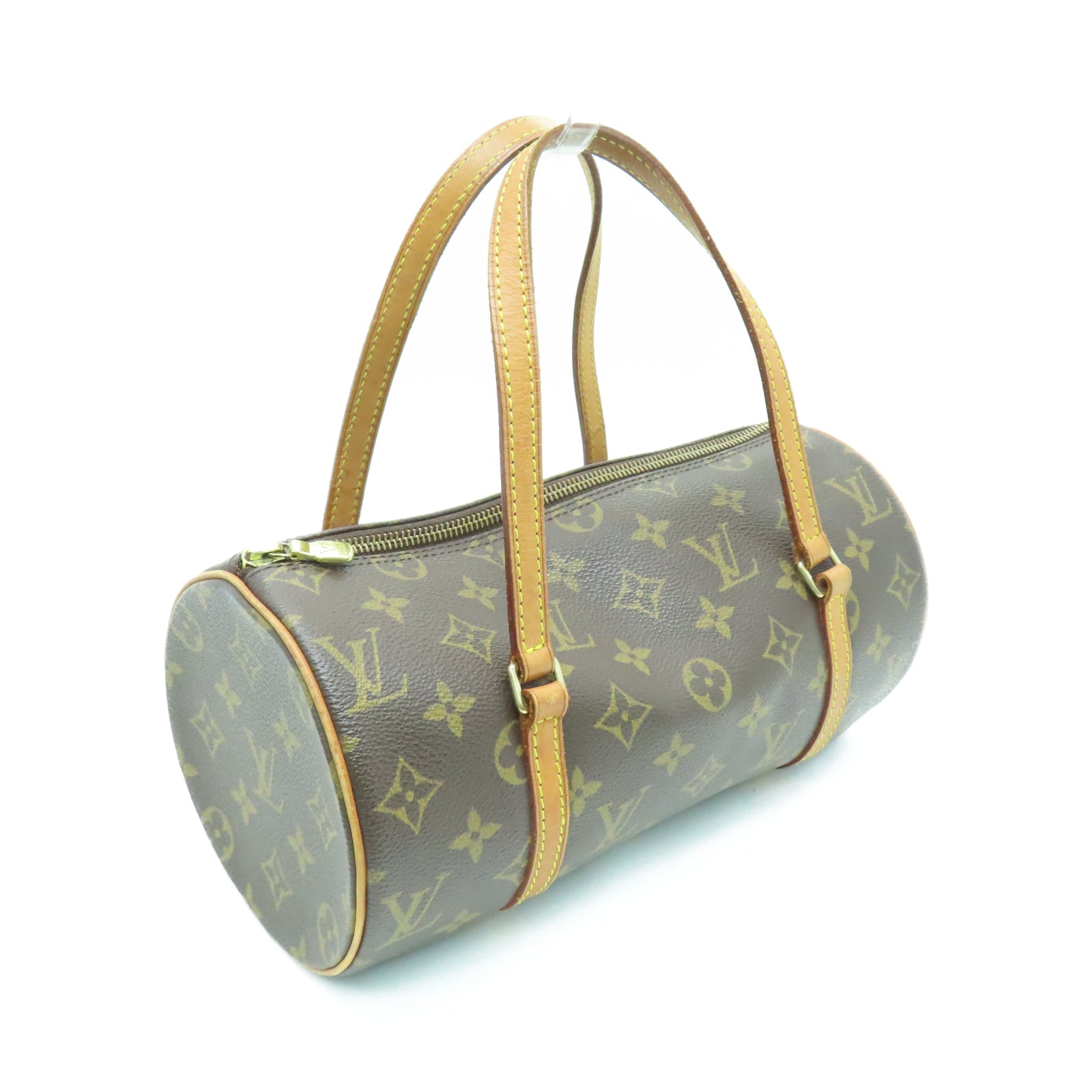 LOUIS VUITTON Monogram Papillon PM金扣肩背袋棕色