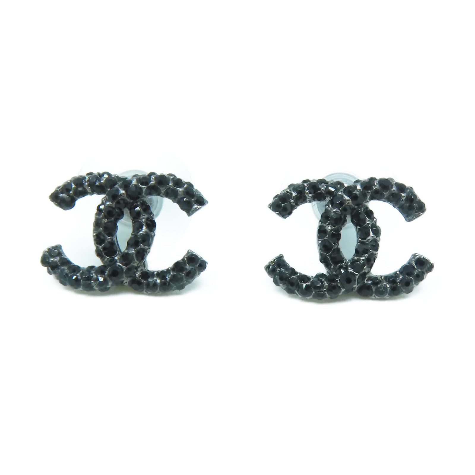 CHANEL 金屬Earrings耳環黑色/銀色