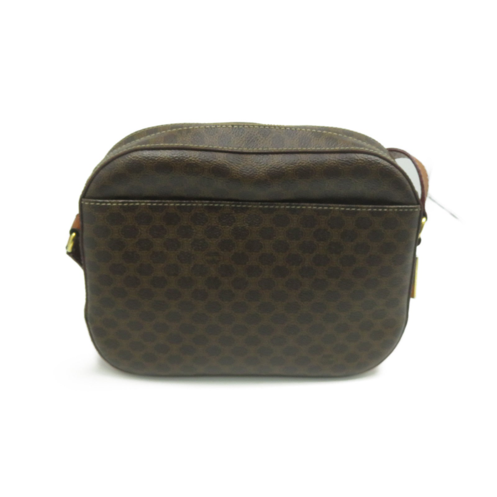 CELINE 塗層帆布Shoulder Bag金扣肩背袋啡色