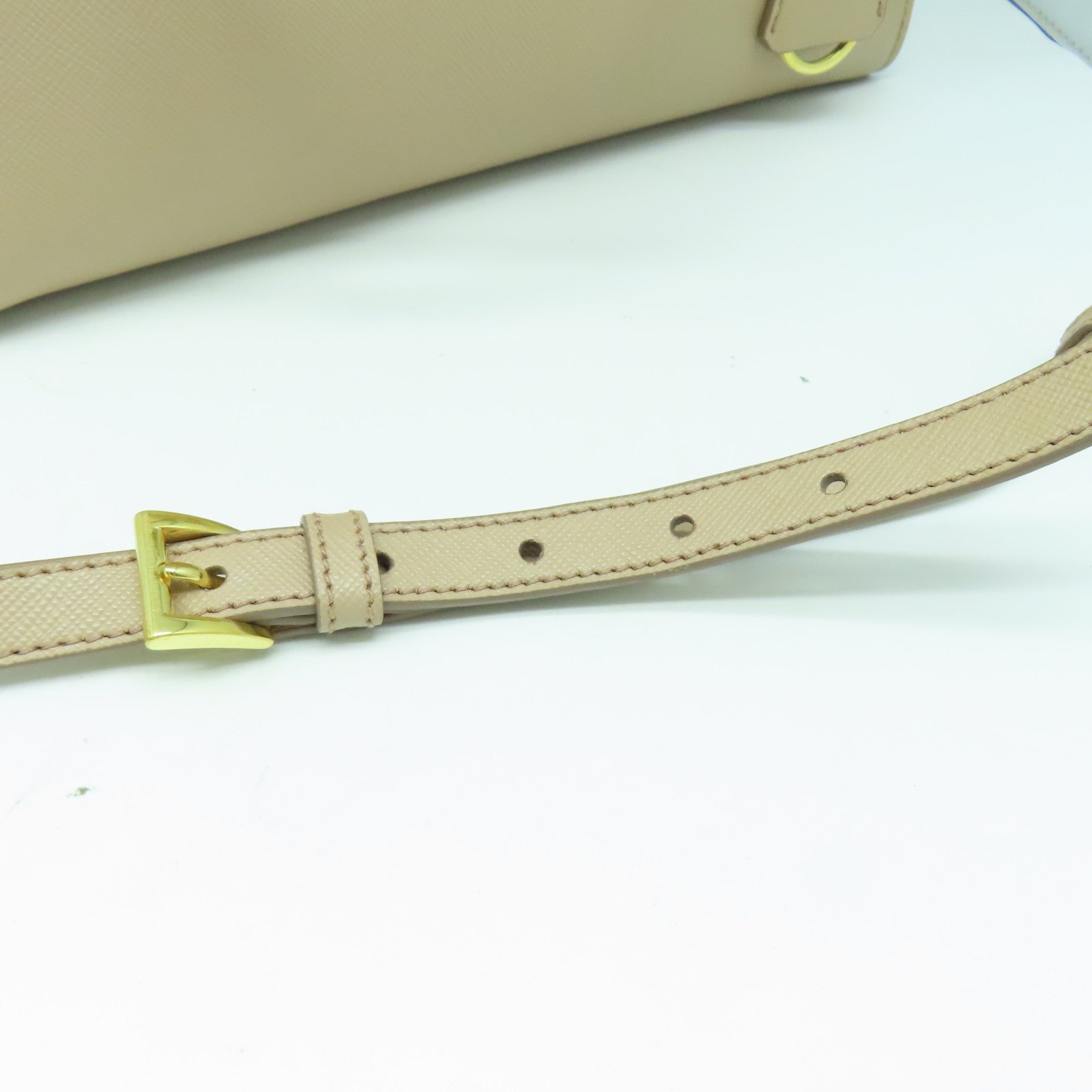 PRADA Saffiano皮革2 Way Shoulder金扣手挽肩背兩用袋粉紅色