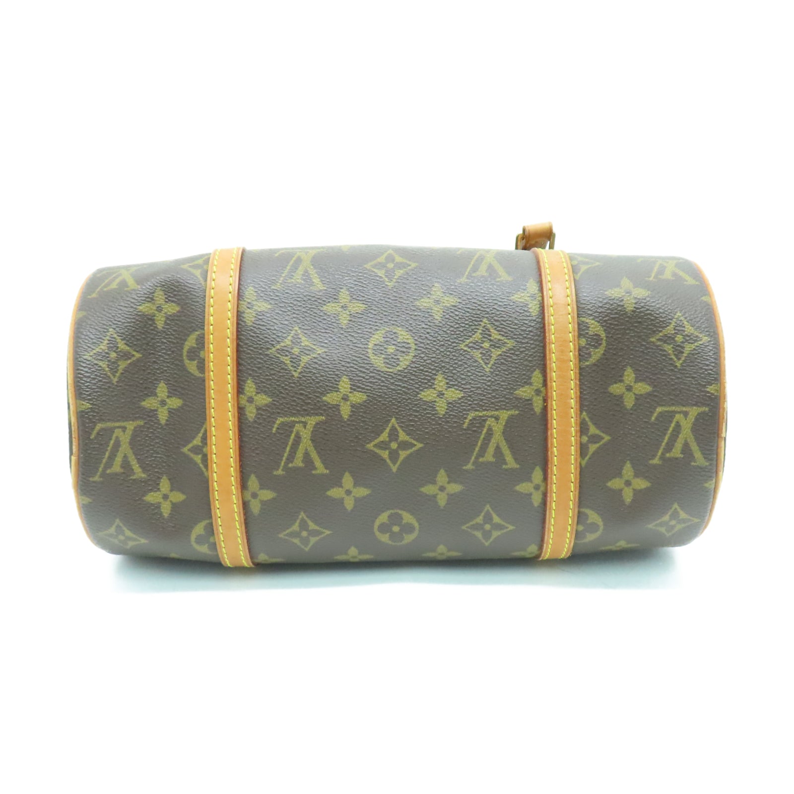 LOUIS VUITTON Monogram Papillon PM金扣肩背袋棕色