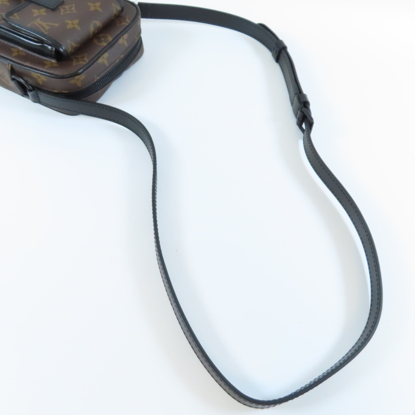 LOUIS VUITTON Monogram Macassar Christopher肩背袋啡色/黑色