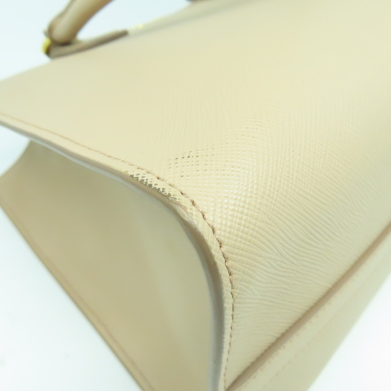 PRADA Saffiano皮革2 Way Shoulder金扣手挽肩背兩用袋粉紅色