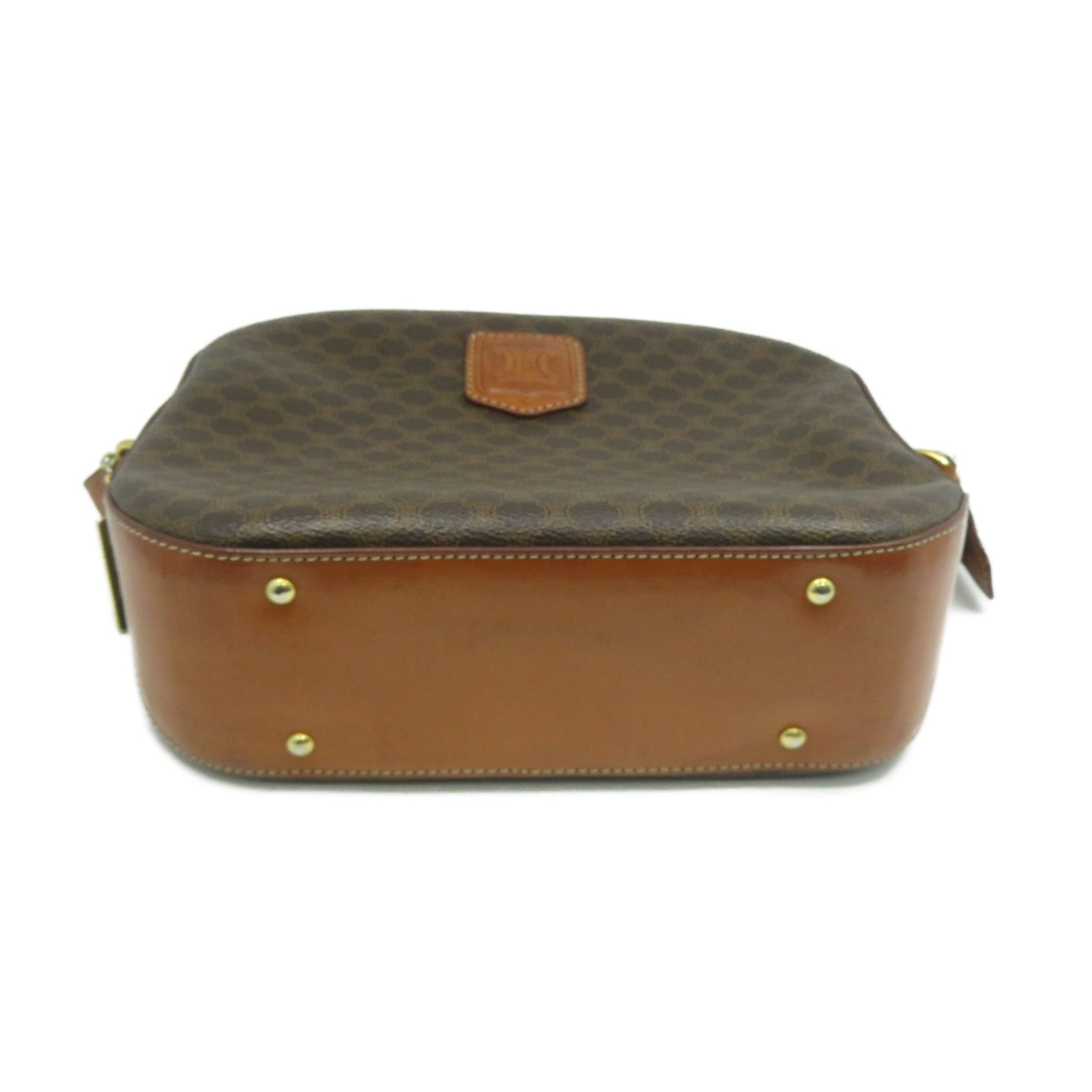 CELINE 塗層帆布Shoulder Bag金扣肩背袋啡色