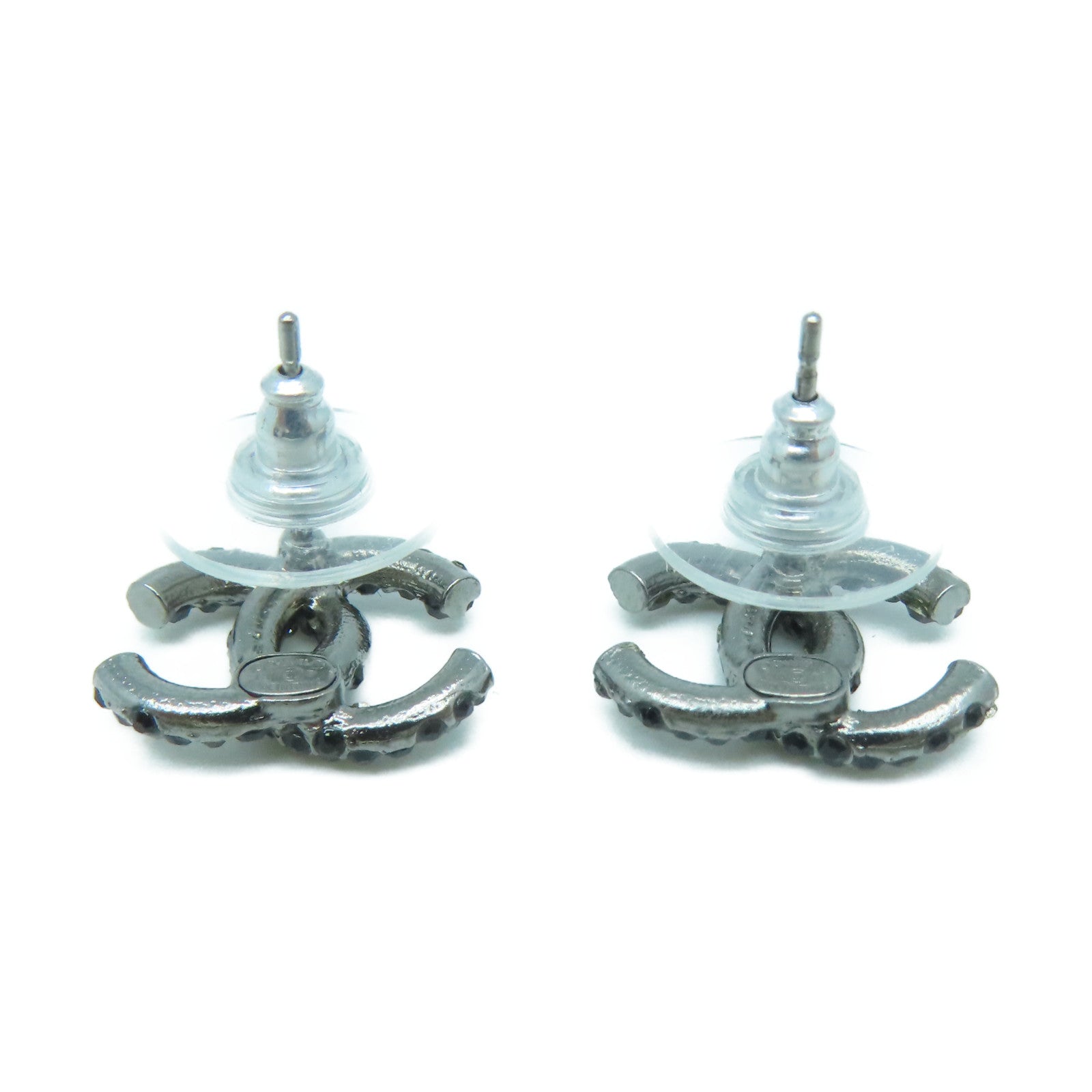 CHANEL 金屬Earrings耳環黑色/銀色