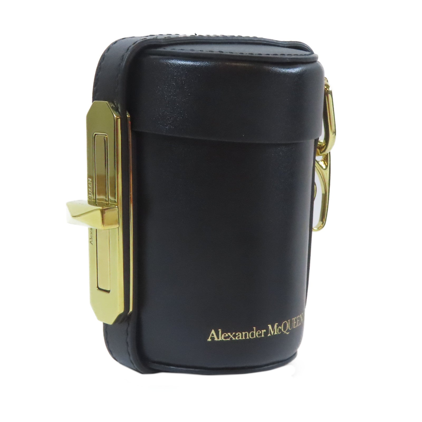 Alexander McQueen 牛皮皮革Pouch Shoulder金扣肩背袋黑色