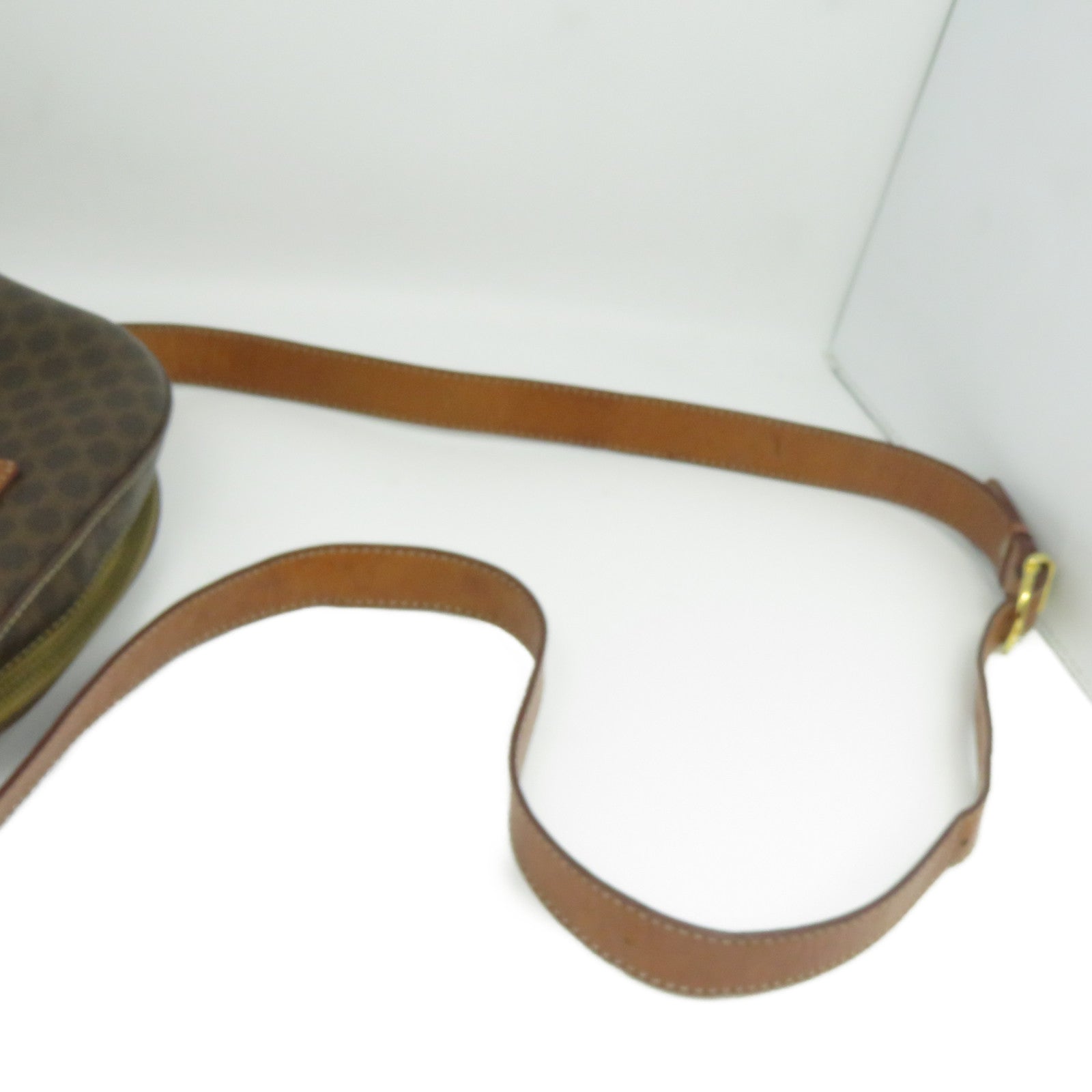 CELINE 塗層帆布Shoulder Bag金扣肩背袋啡色