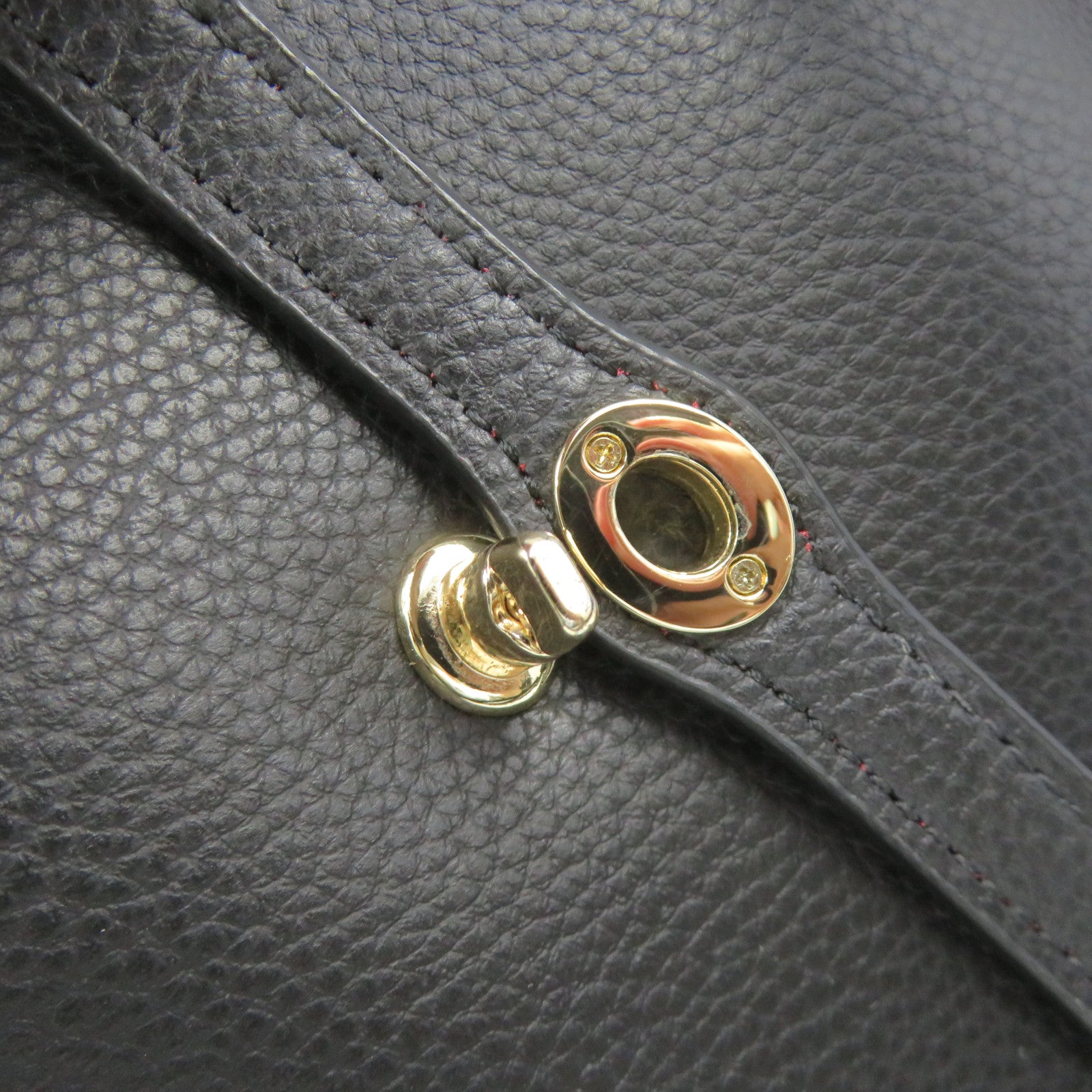 COACH Leather Shoulder Bag Black/Red