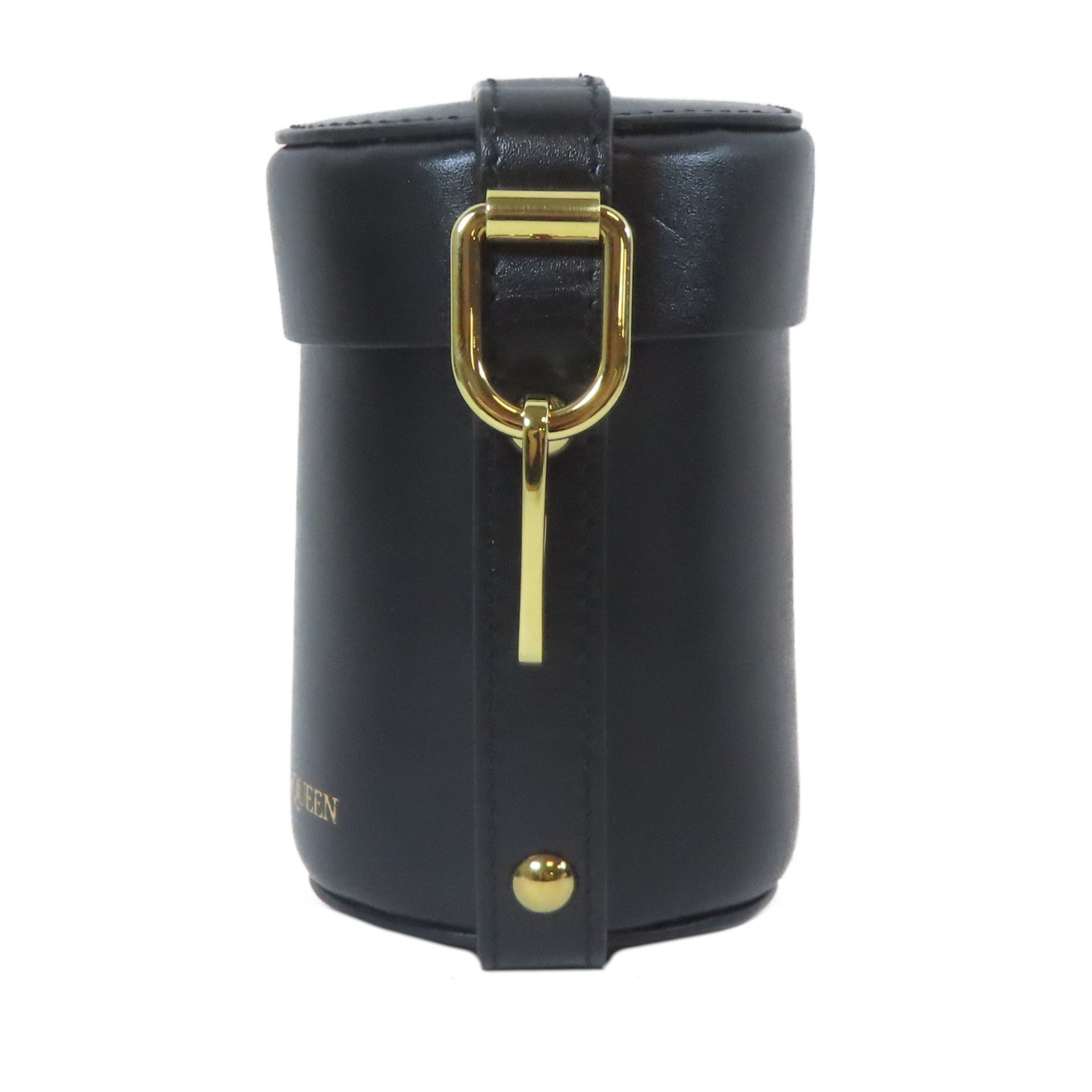 Alexander McQueen 牛皮皮革Pouch Shoulder金扣肩背袋黑色
