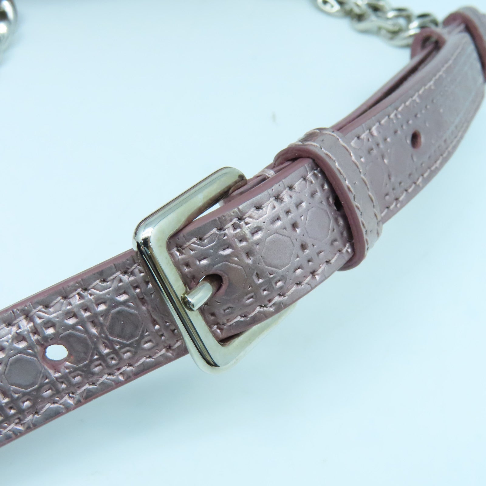 Dior Patent Leather Diorama Silver Buckle Chain Shoulder Bag Pink