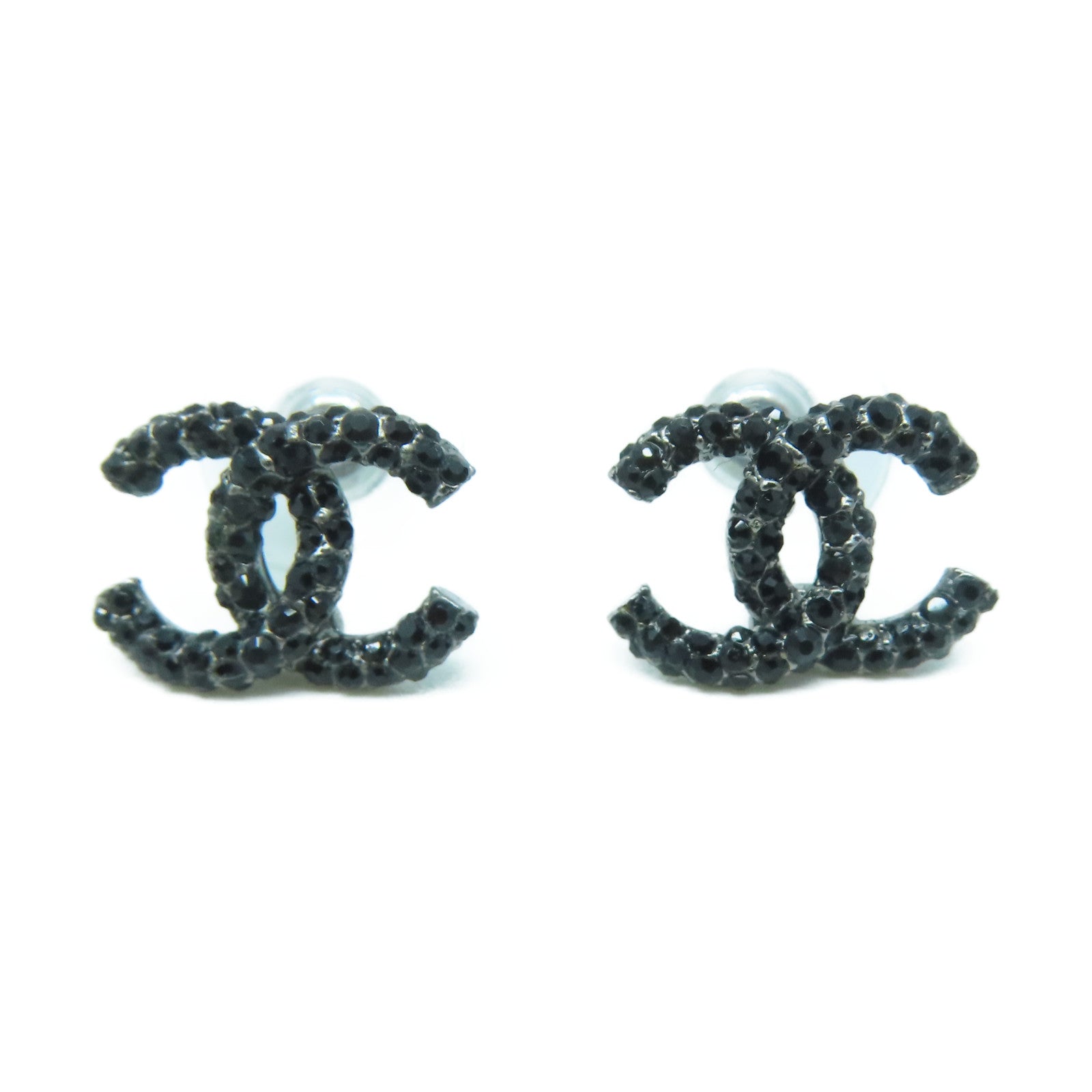 CHANEL 金屬Earrings耳環黑色/銀色