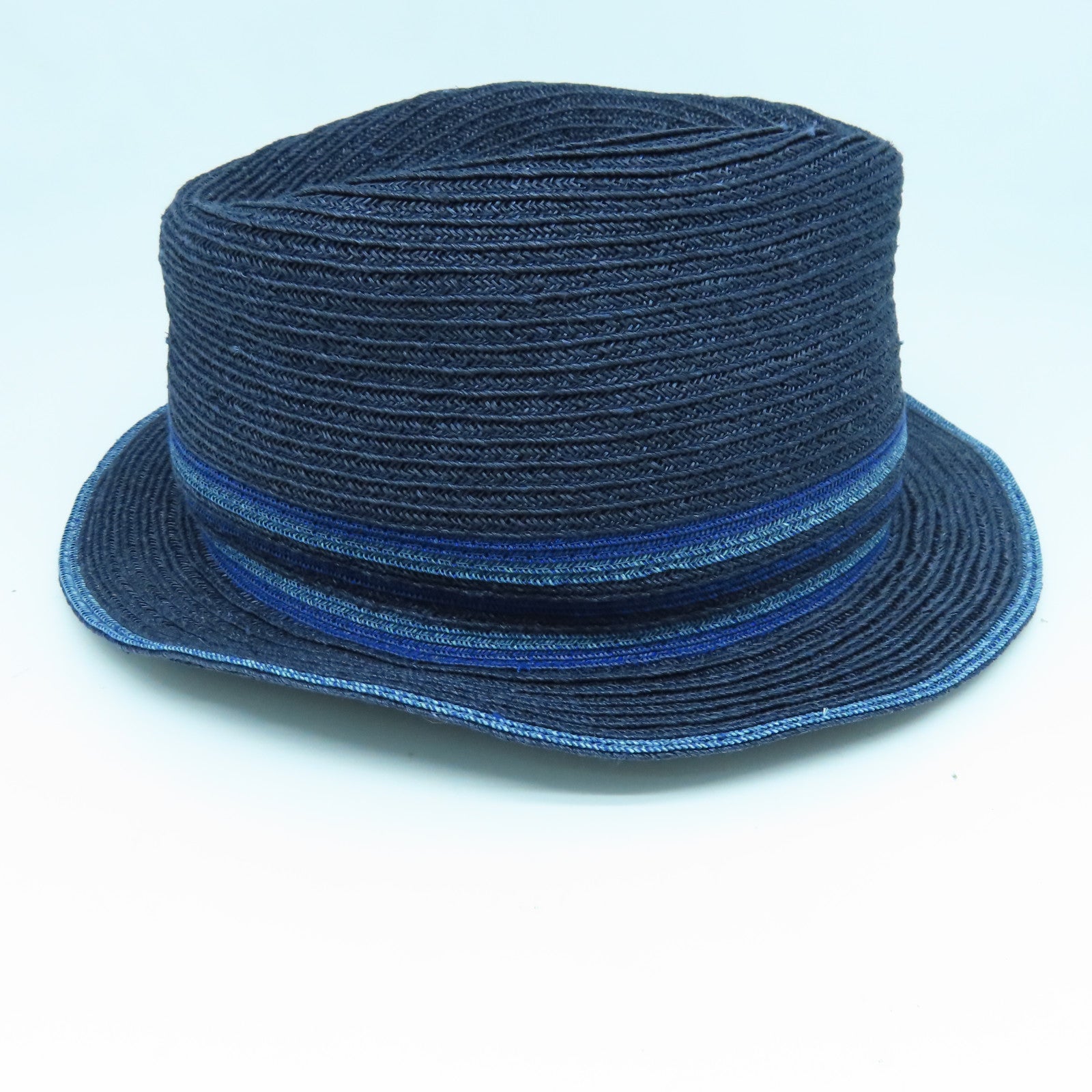 HERMES 麻質Straw Hat草帽藍色#59
