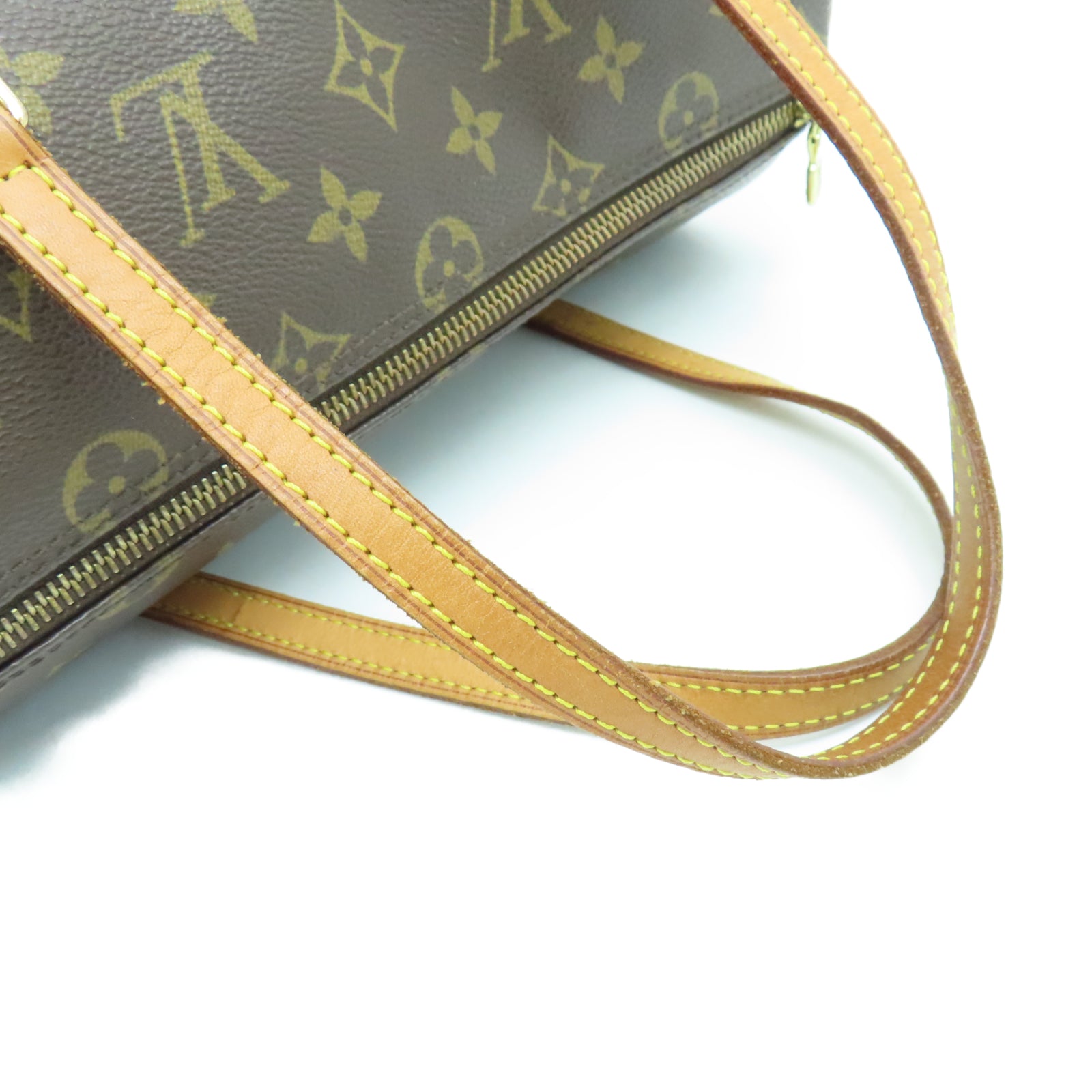 LOUIS VUITTON Monogram Papillon PM金扣肩背袋棕色
