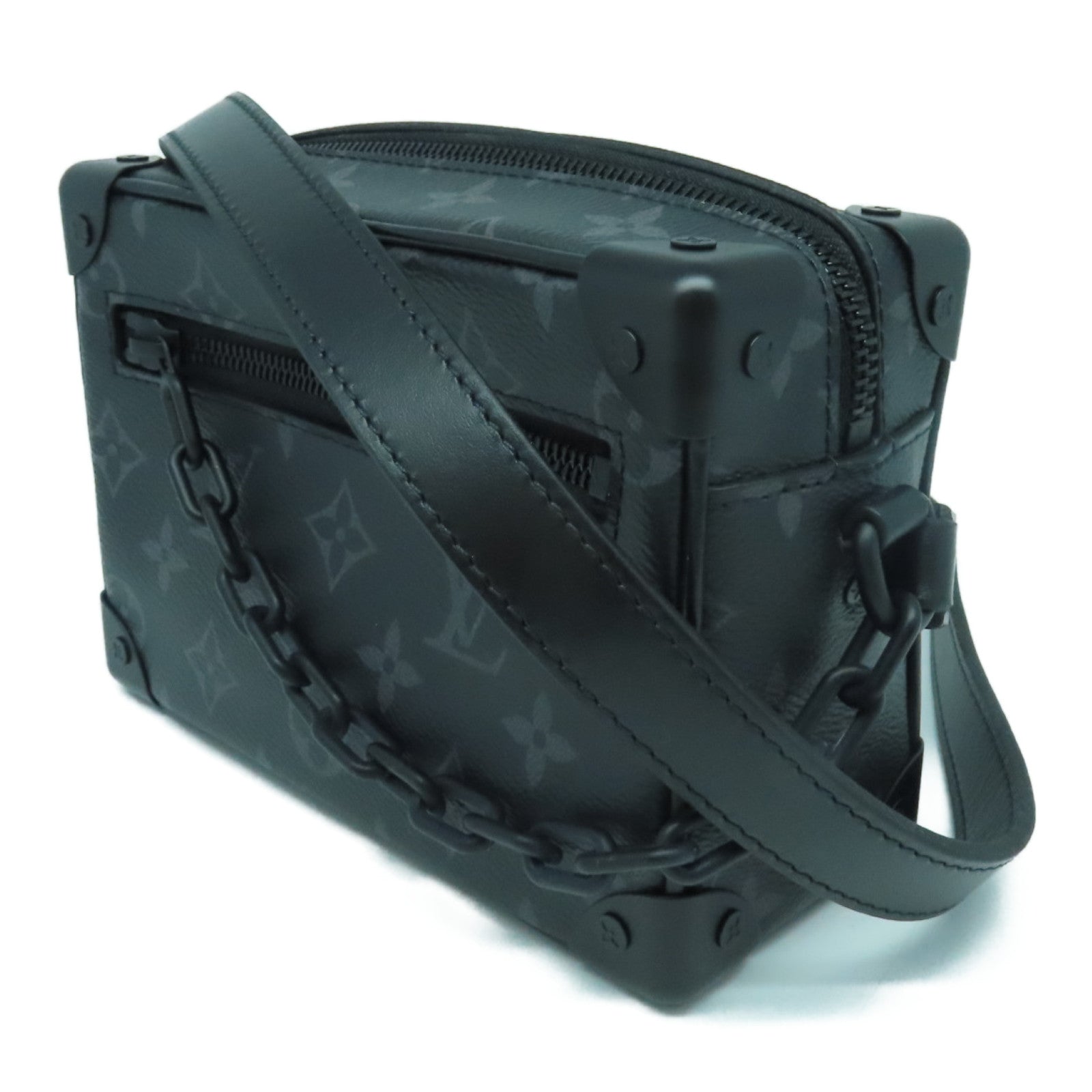 LOUIS VUITTON Monogram Eclipse Mini Soft Trunk肩背袋黑色