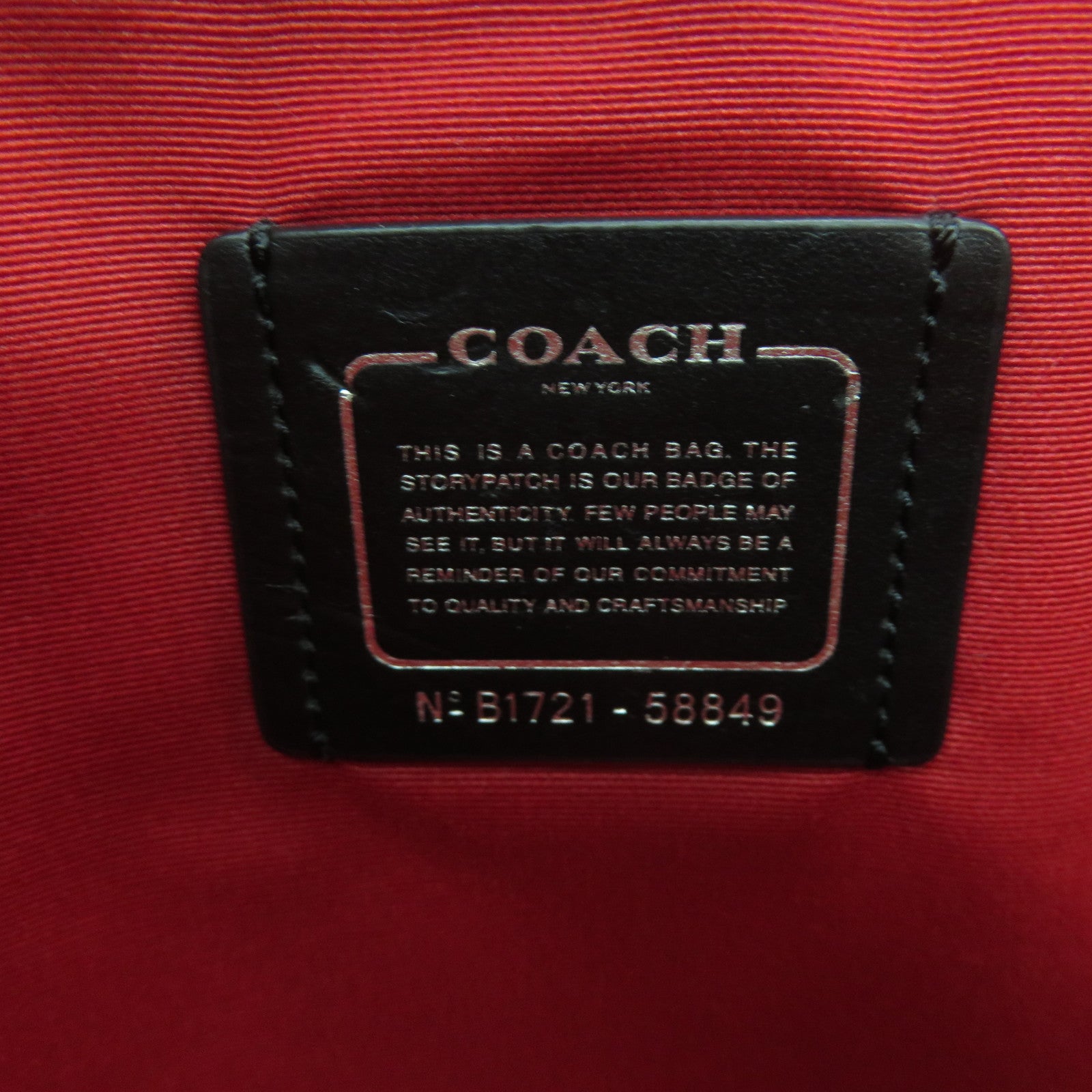COACH Leather Shoulder Bag Black/Red