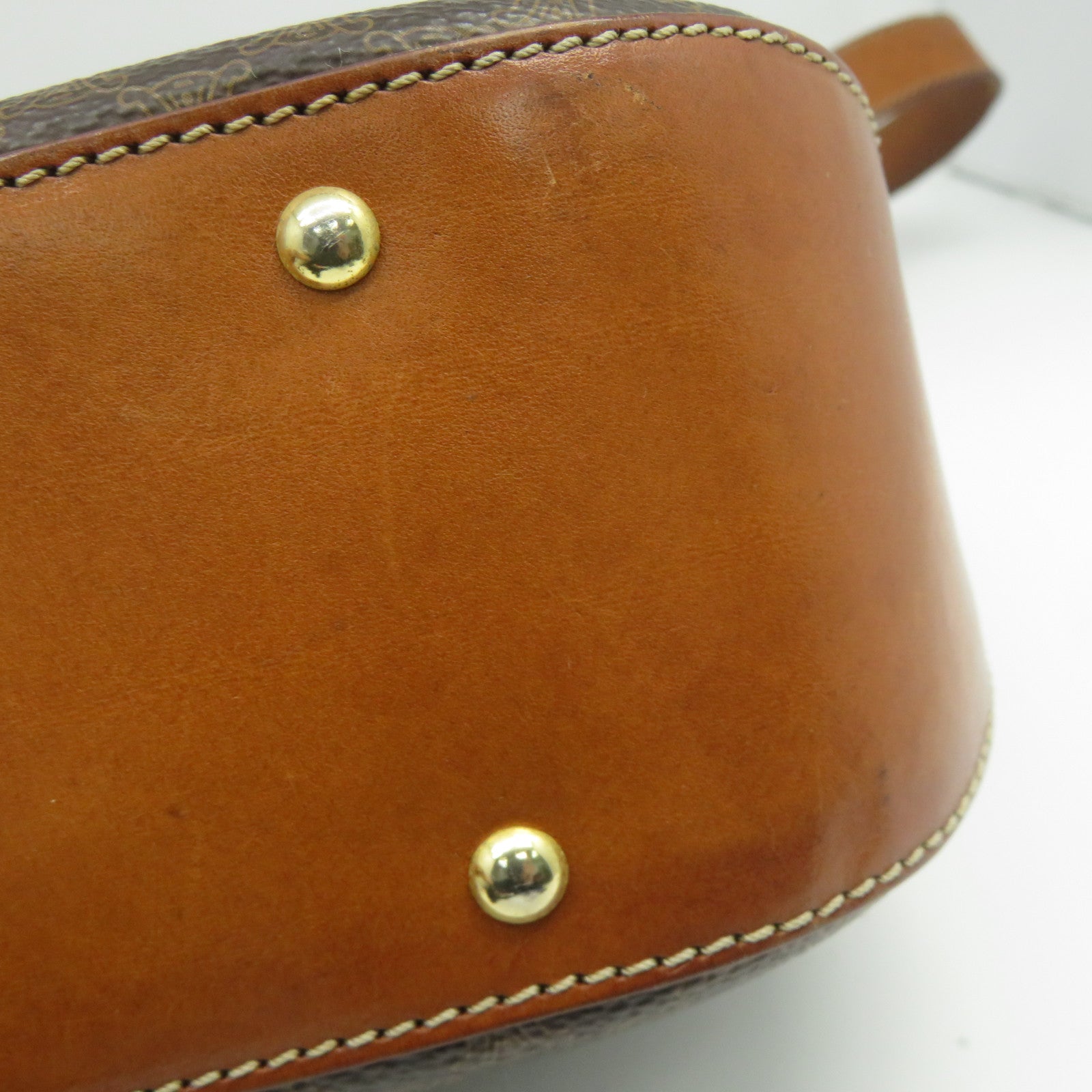 CELINE 塗層帆布Shoulder Bag金扣肩背袋啡色