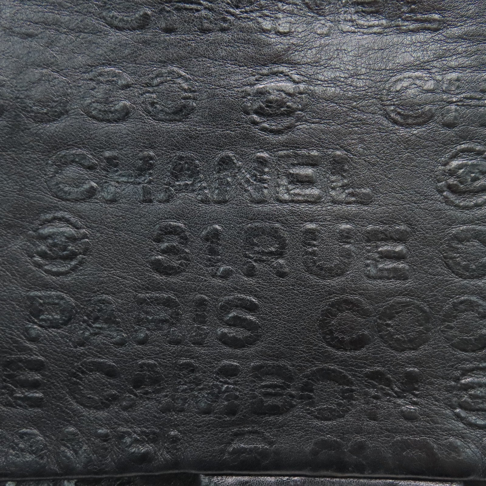 CHANEL 牛皮皮革Shoulder Bag银扣链带肩背袋黑色