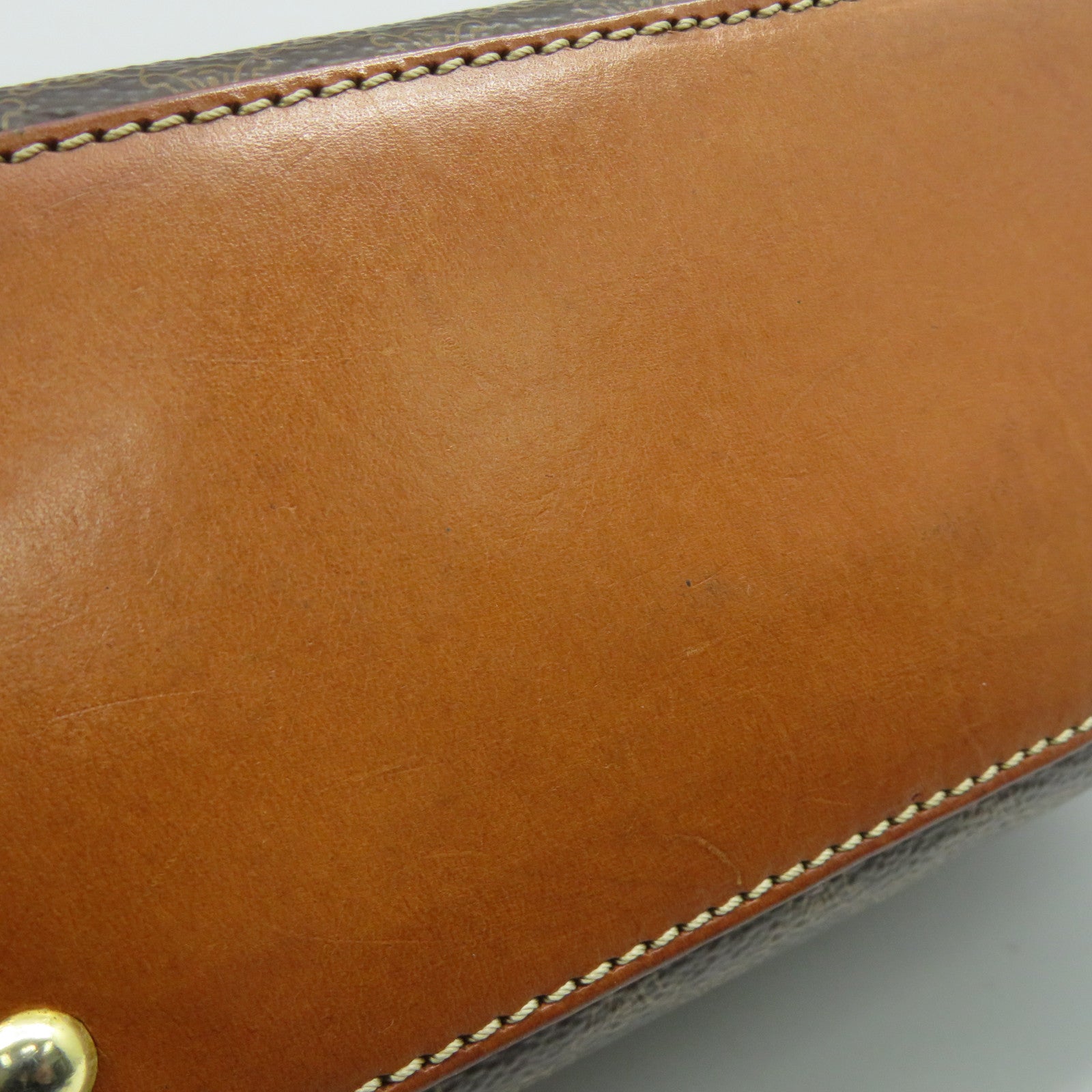 CELINE 塗層帆布Shoulder Bag金扣肩背袋啡色