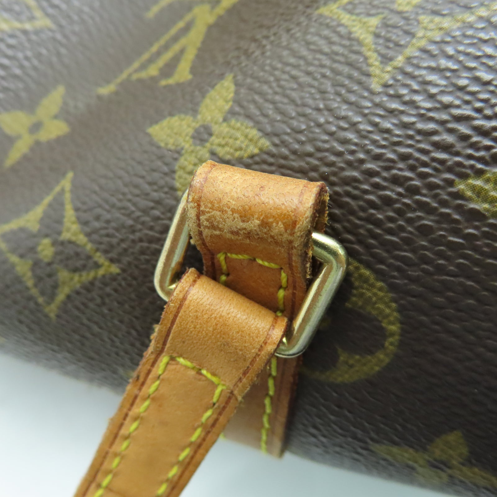 LOUIS VUITTON Monogram Papillon PM金扣肩背袋棕色