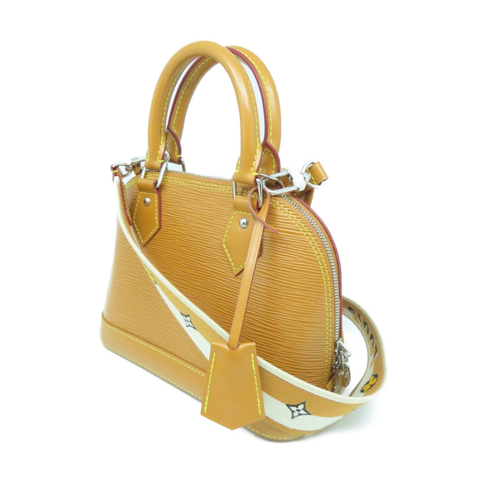 LOUIS VUITTON Epi皮革Alma BB銀扣手挽肩背兩用袋棕色