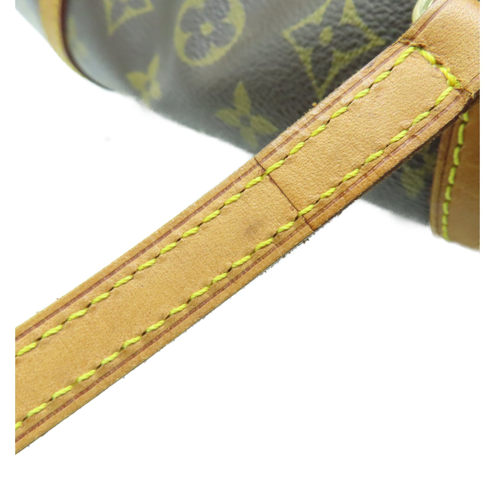LOUIS VUITTON Monogram Papillon PM金扣肩背袋棕色