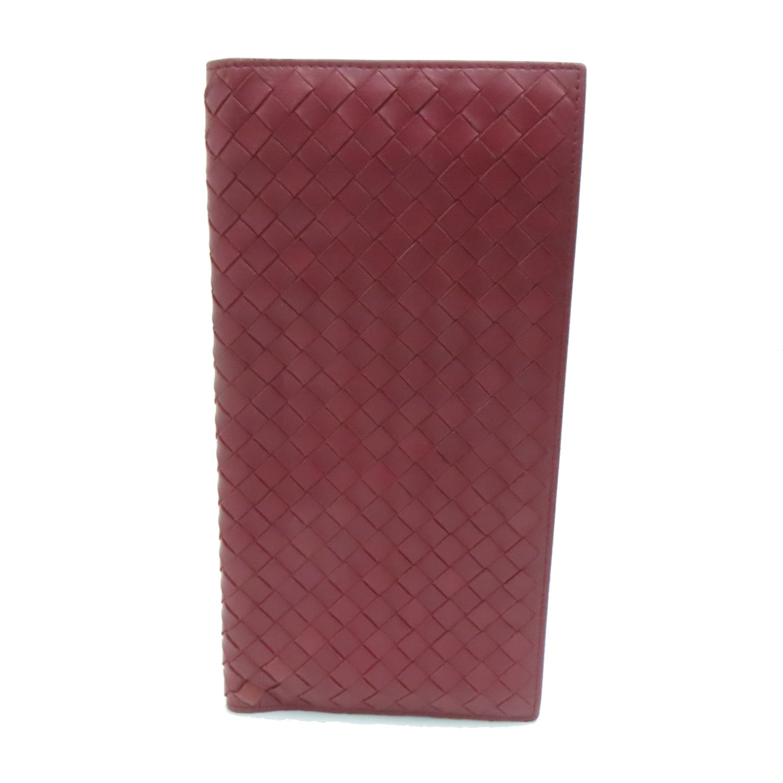 BOTTEGA VENETA 牛皮皮革Clutch金扣長錢包紅色