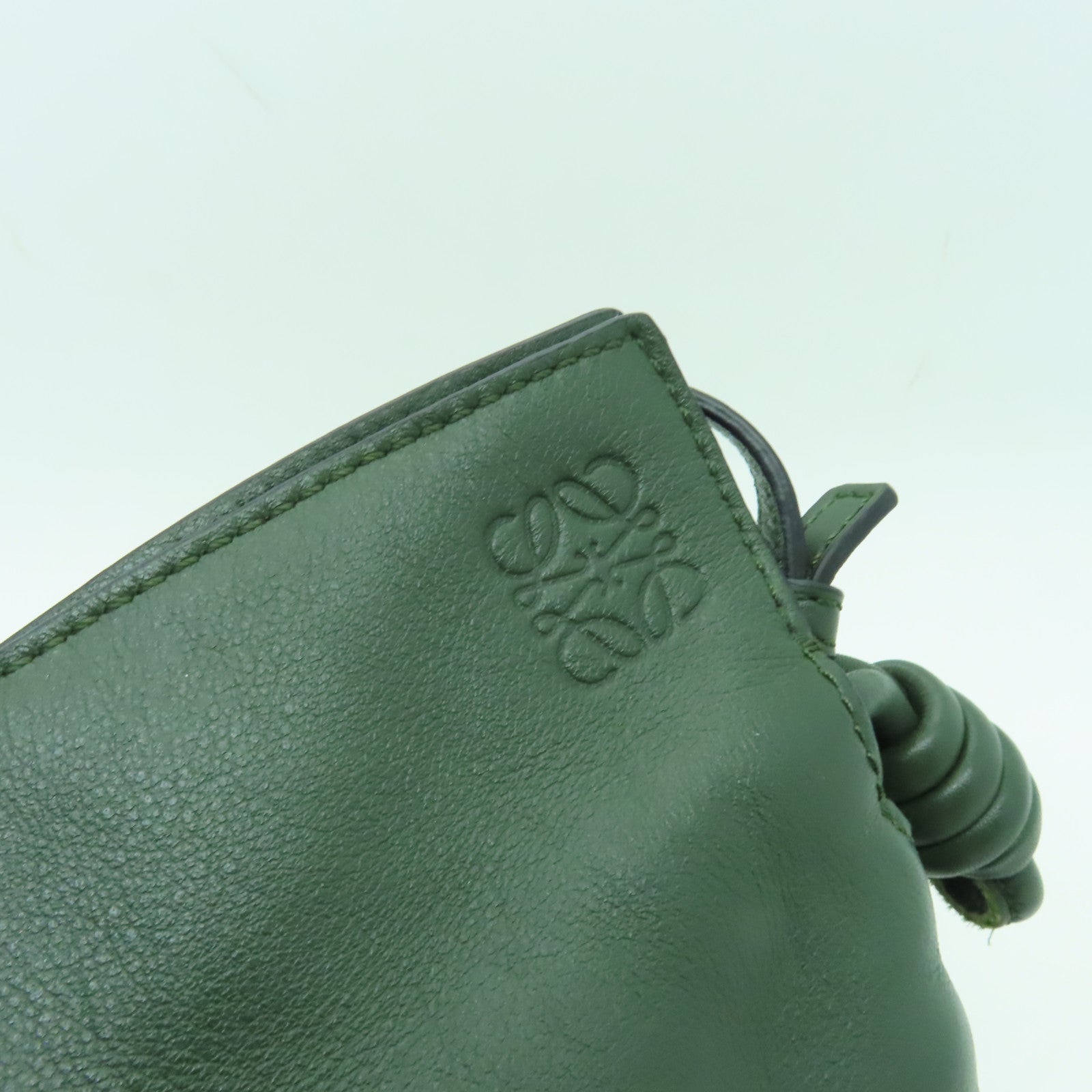 LOEWE 羊皮皮革Flamenco 22金扣肩背袋綠色