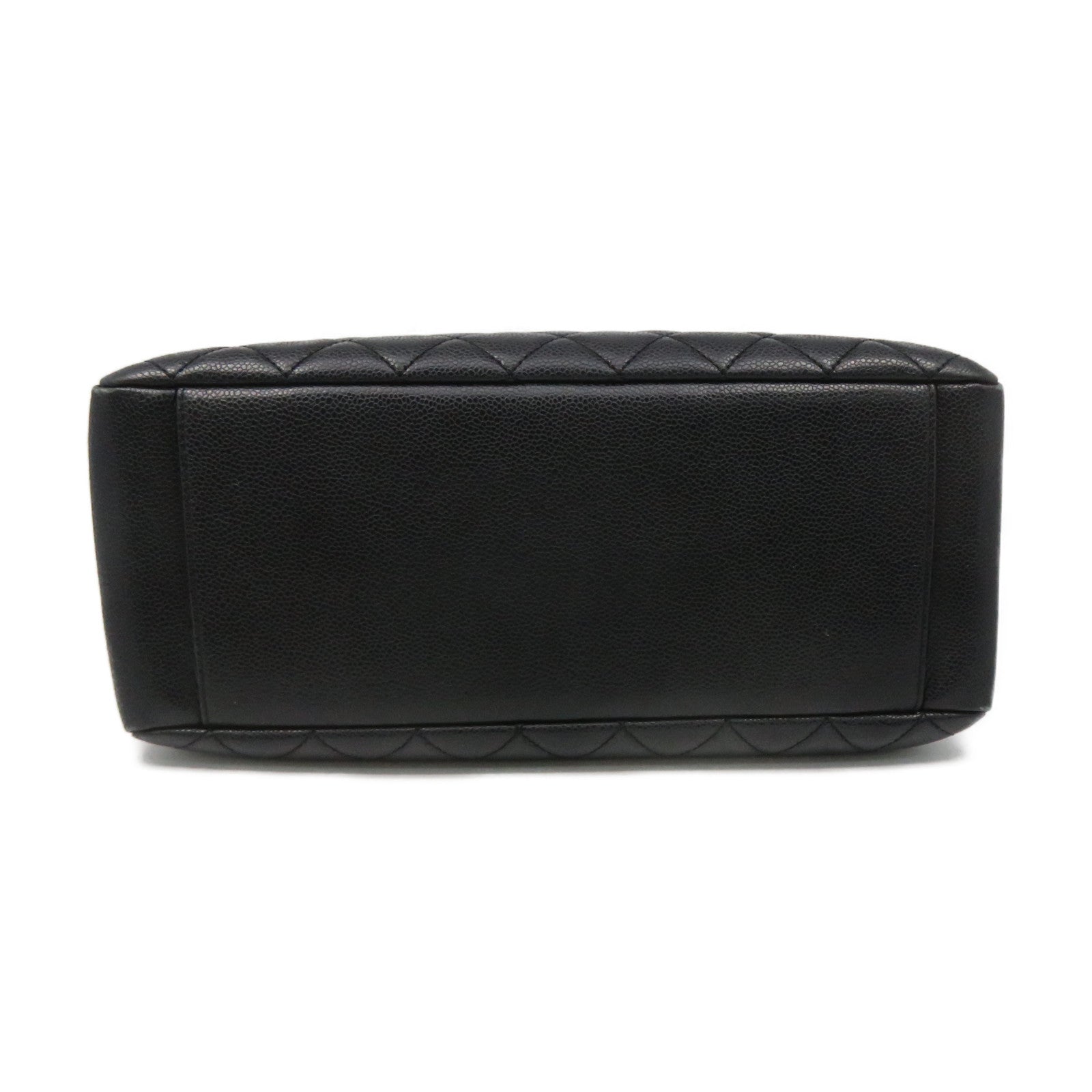 CHANEL Rhombus Caviar Leather GST Chain Shoulder Bag Silver Buckle Chain Belt Shoulder Bag Black