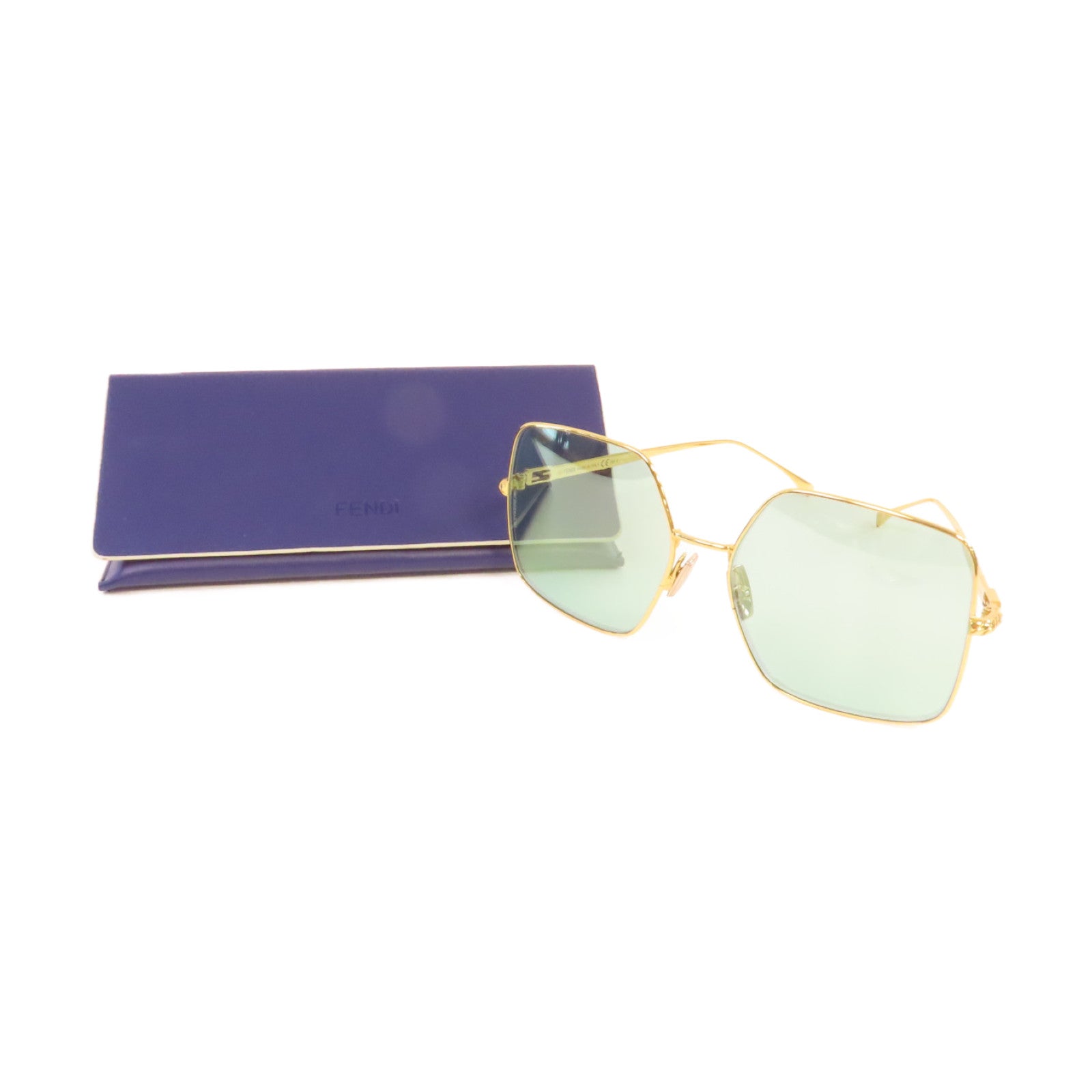 FENDI PVC/金屬Sunglasses太陽眼鏡藍色/金色