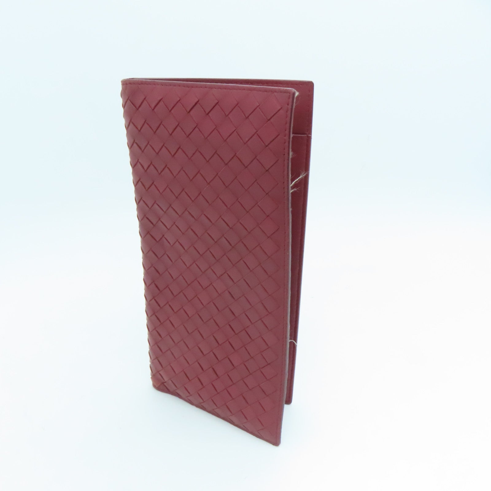 BOTTEGA VENETA 牛皮皮革Clutch金扣長錢包紅色