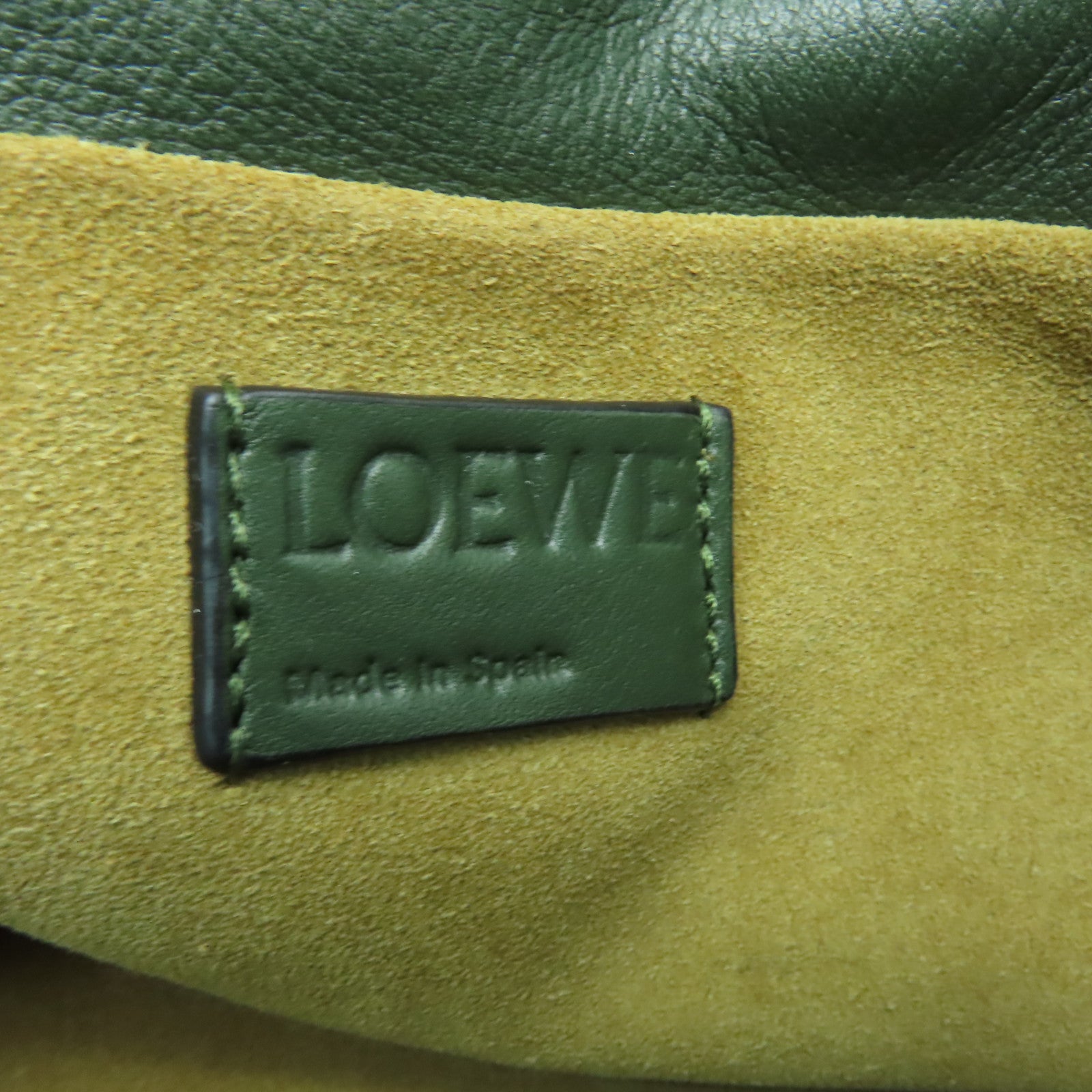 LOEWE 羊皮皮革Flamenco 22金扣肩背袋綠色
